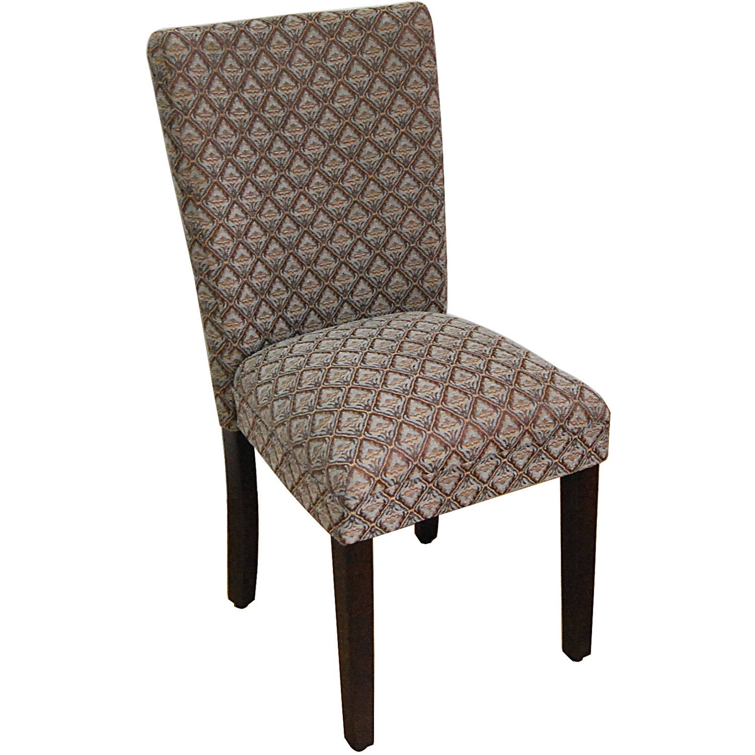 HomePop Parsons Dining Chair, Brown and Blue Fabric