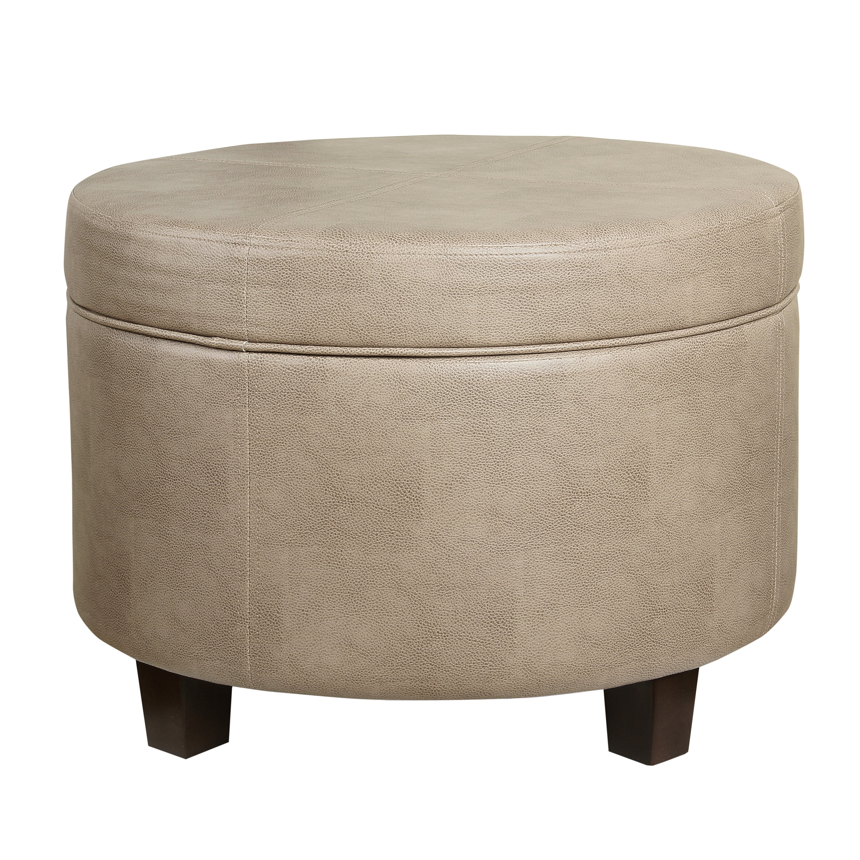 HomePop Round Storage Ottoman, Multiple Colors