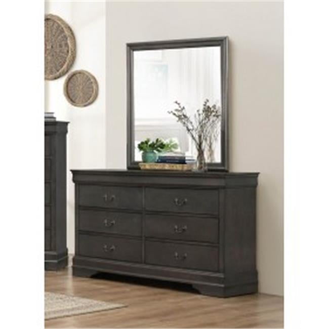 Homelegance 2147SG-6 Mayville Collection Mirror, Stained Grey - 38.25 x 0.75 x 38.25 in.