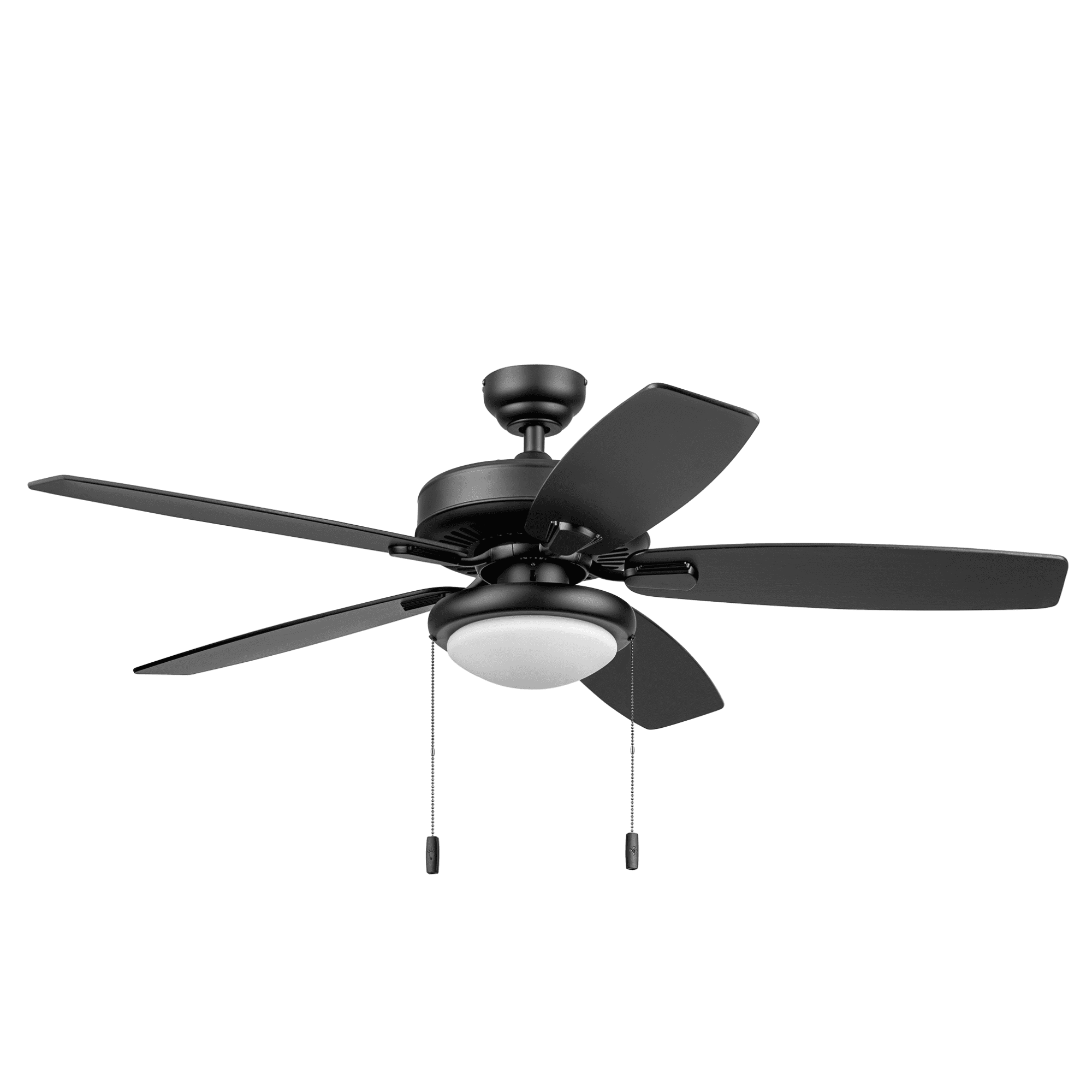 Honeywell Blufton 52" Traditional Black Indoor/Outdoor Ceiling Fan with Light, Pull Chains & Reversible Motor