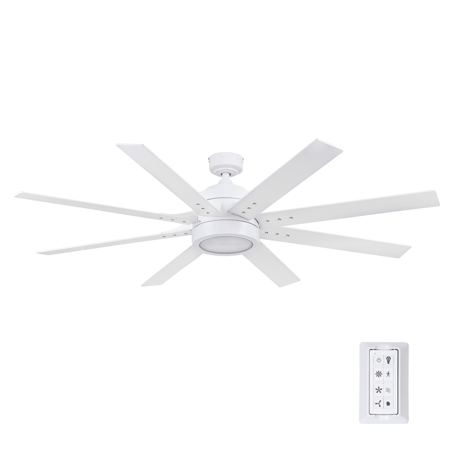 Honeywell 56" Xerxes Bright White Remote Control Ceiling Fan, 6 Blades