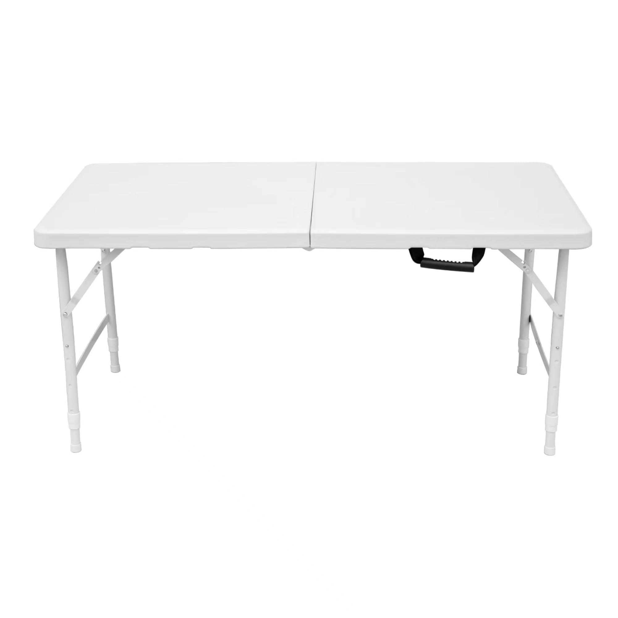 HooKung Folding Utility Table, 4ft Fold-in-Half Portable Plastic Indoor Outdoor Picnic Party Dining Camp Tables