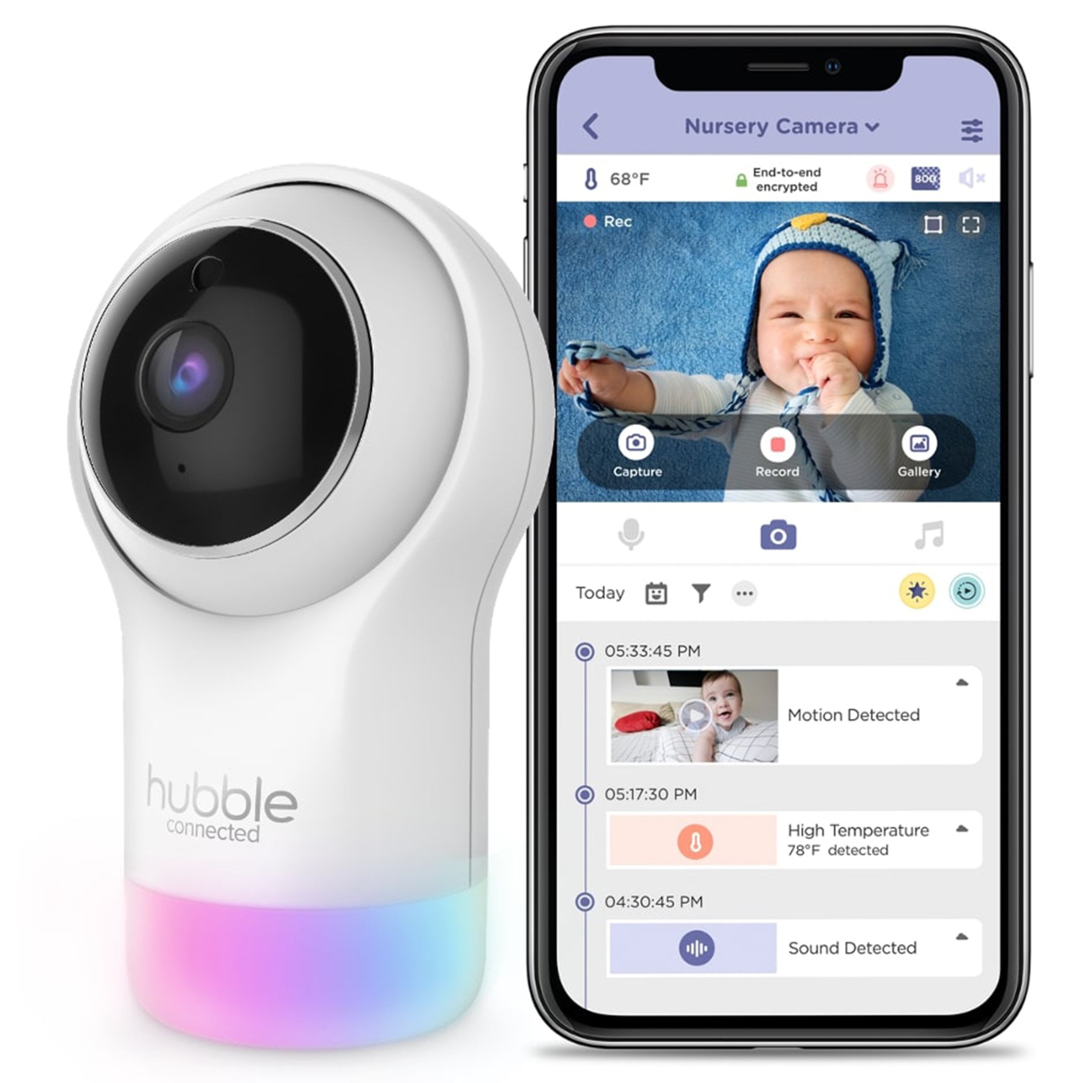 Hubble Nursery Pal Glow, Smart HD Baby Monitor with Night Light