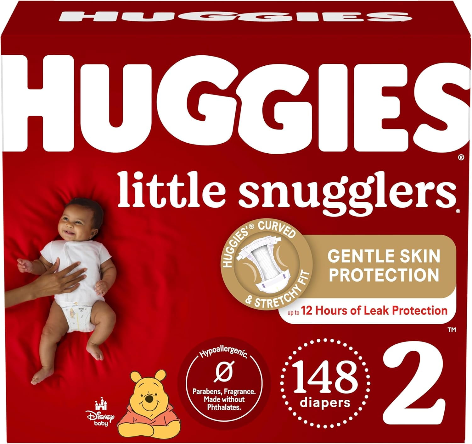 Huggies Little Snugglers Baby Diapers, Size 2, 148 Ct