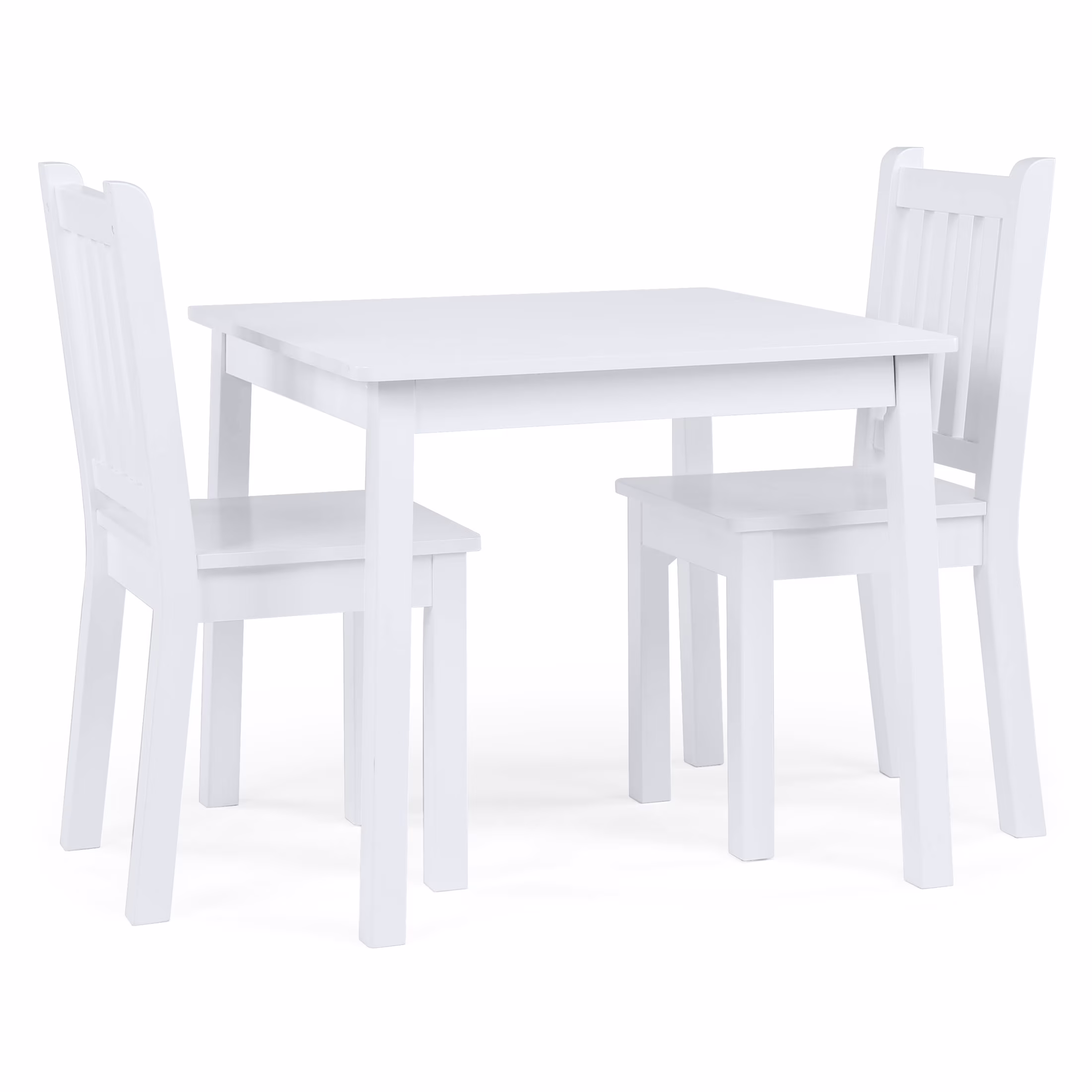 Humble Crew Cambridge Kids Wood Table and 2 Chairs Set, Square, White
