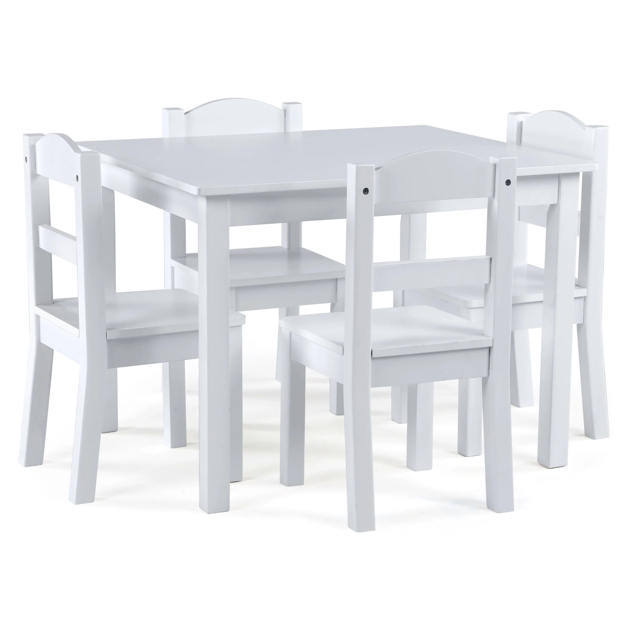 Humble Crew Cambridge Toddler Wood Table and 4 Chairs Set, White