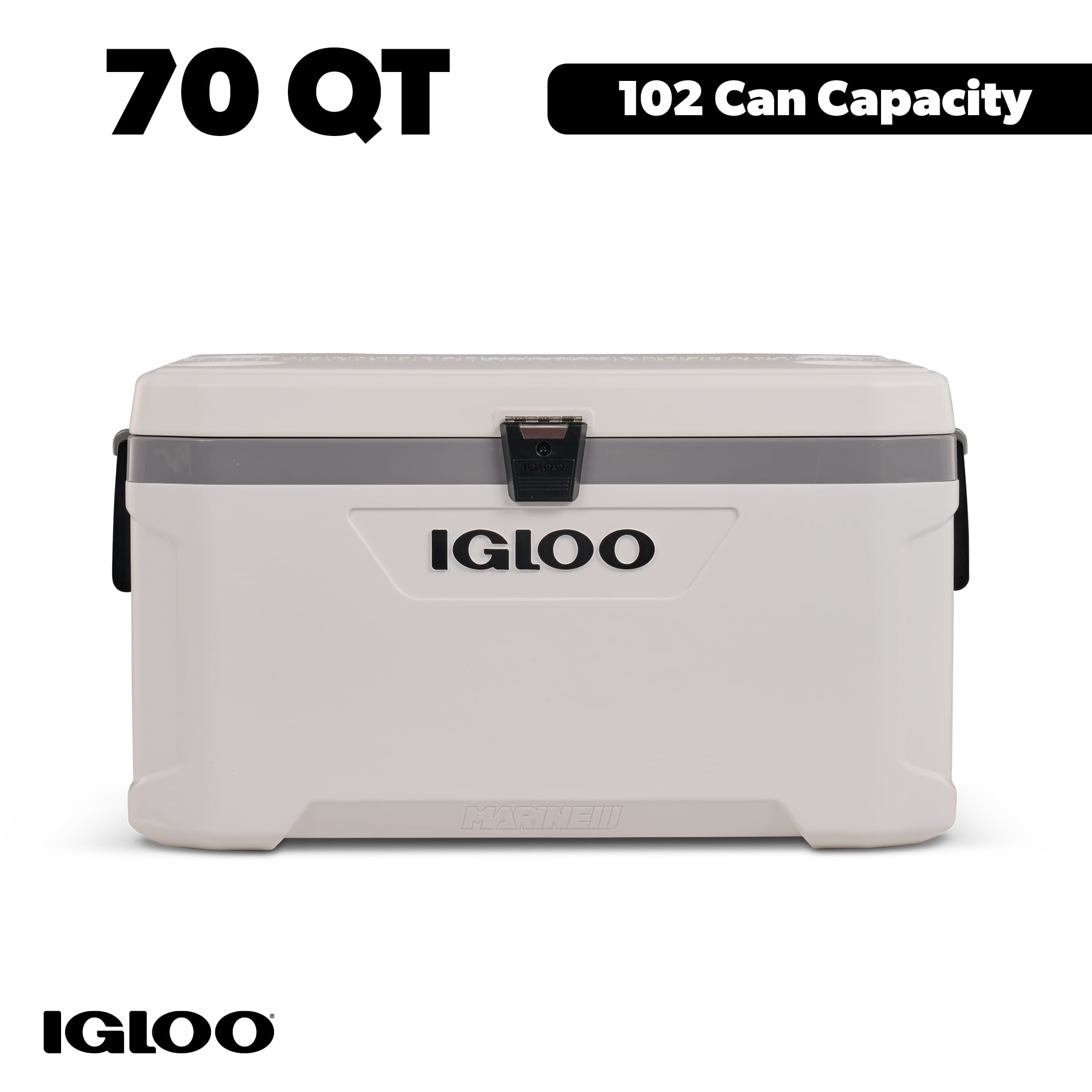 Igloo 70 QT Latitude Marine Ultra Cooler, White and Moonscape Gray
