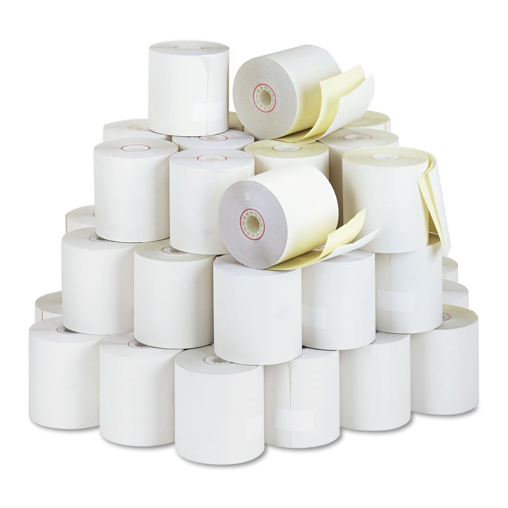 ICONEX, ICX90770047, 3" Carbonless POS Receipt Roll, 50 / Carton, White