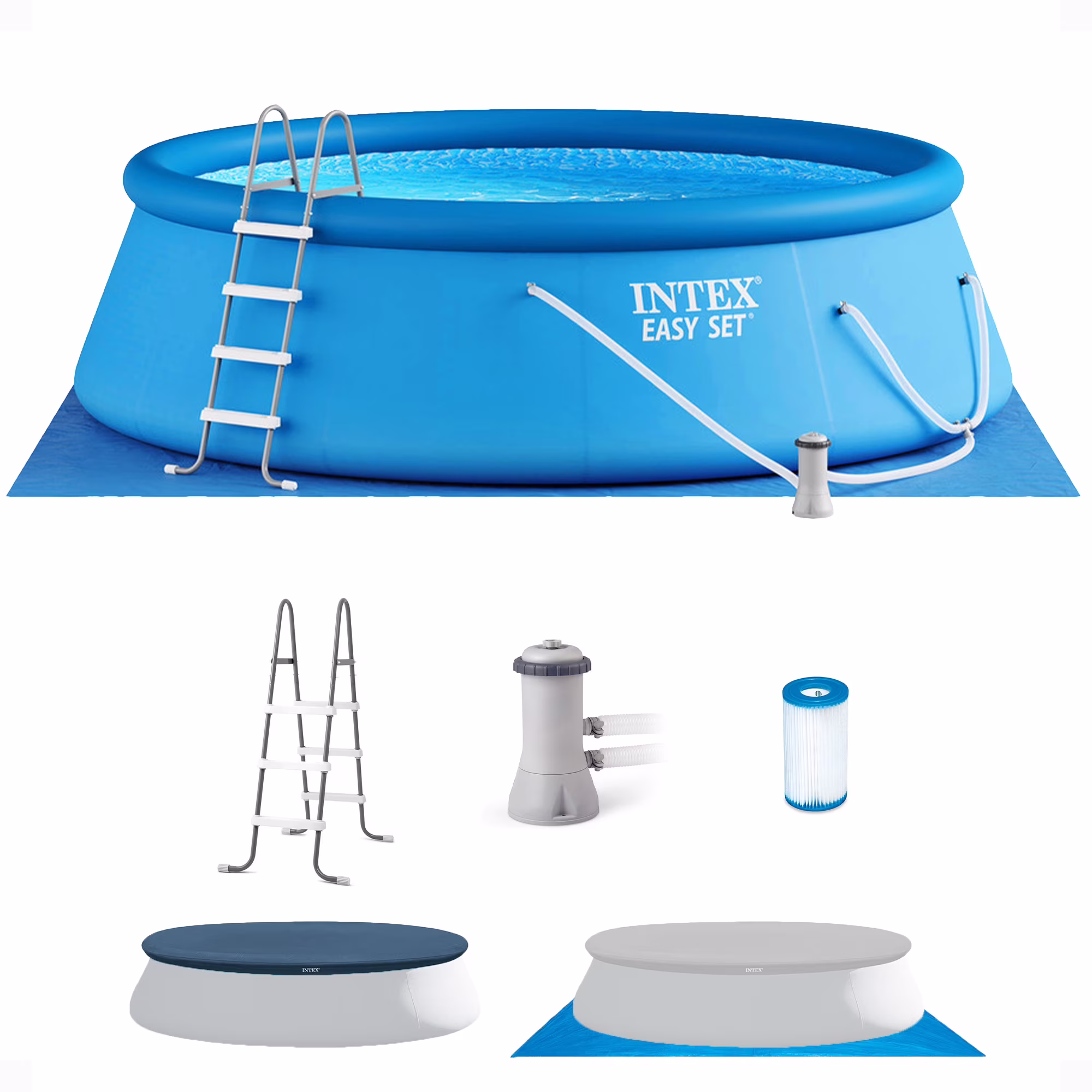 INTEX Easy Set 15ft x 48in Inflatable Pool Set - Filter Pump & Accessories