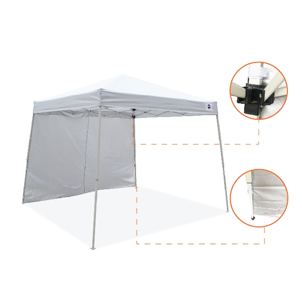 Impact Canopy Slant Leg Canopy with Single Sun Wall, White