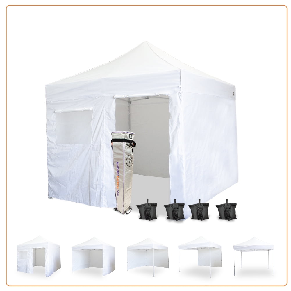 Impact Canopy 10' x 10' Pop Up Canopy Tent with 4 Side Walls Outdoor Market Shelter