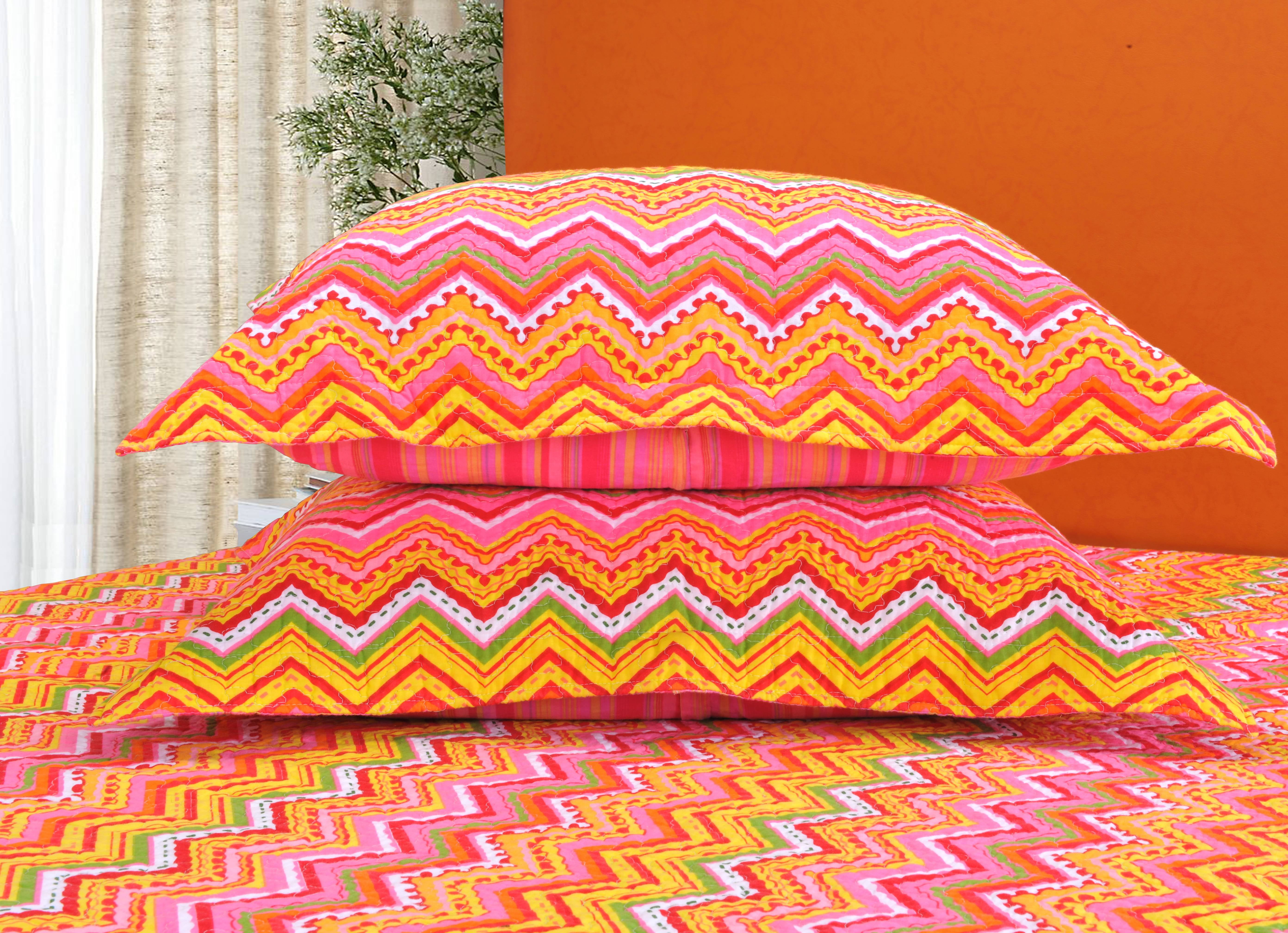 Impressions Zigzag Cotton 3-Piece Quilt Set