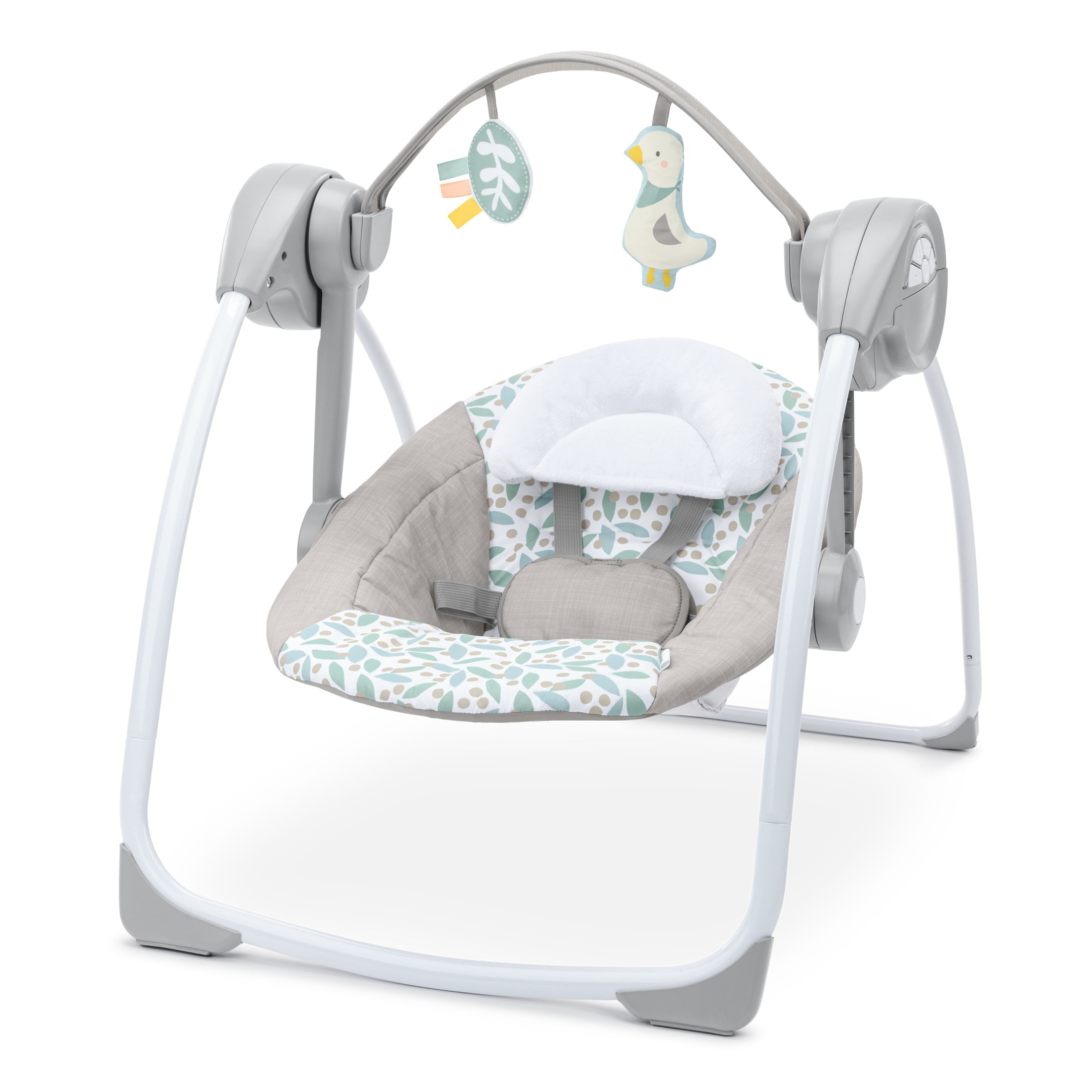 Ingenuity Comfort 2 Go Portable Swing - Endless Bloom - 6 Speeds - 10 Melodies - 0-9M