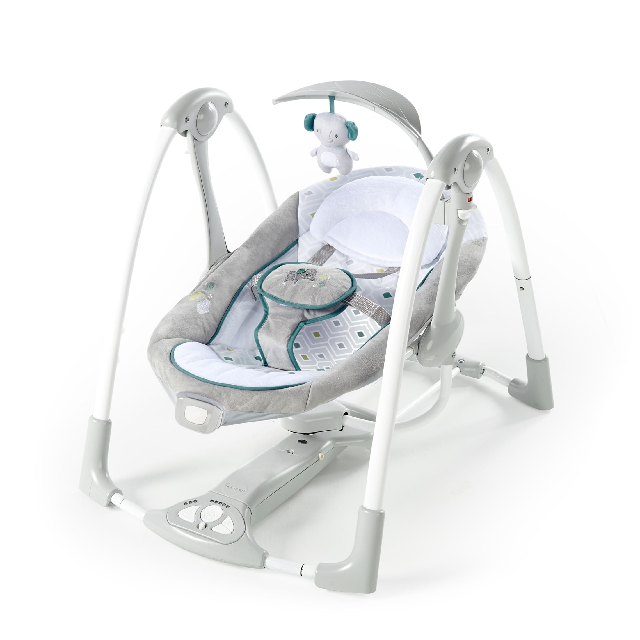 Ingenuity Convert Me 2-in-1 Portable Vibrating Baby Swing Nash, Infant, Gray (Unisex)