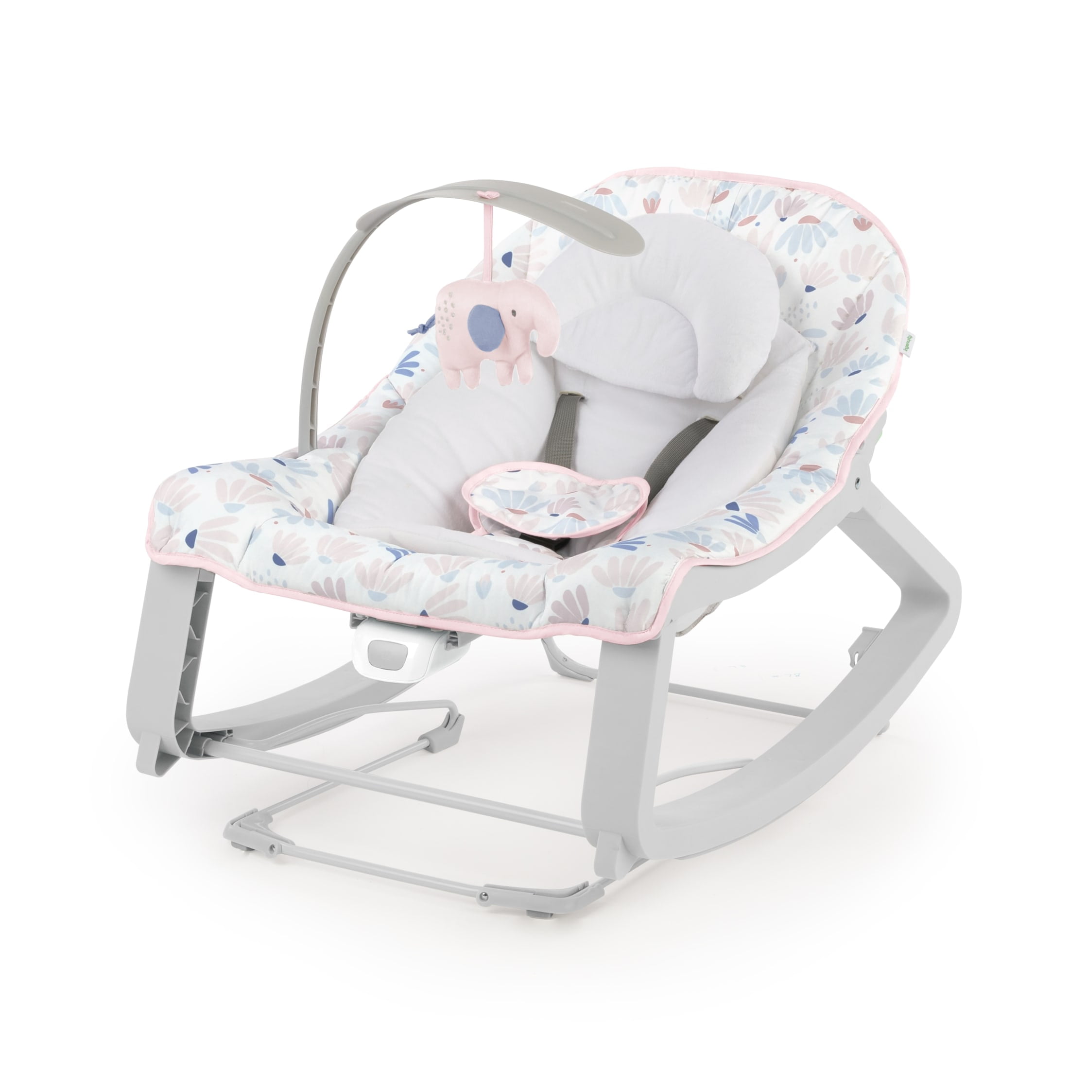 Ingenuity Keep Cozy 3-in-1 Baby Bouncer Seat & Infant to Toddler Rocker - Burst (Pink)