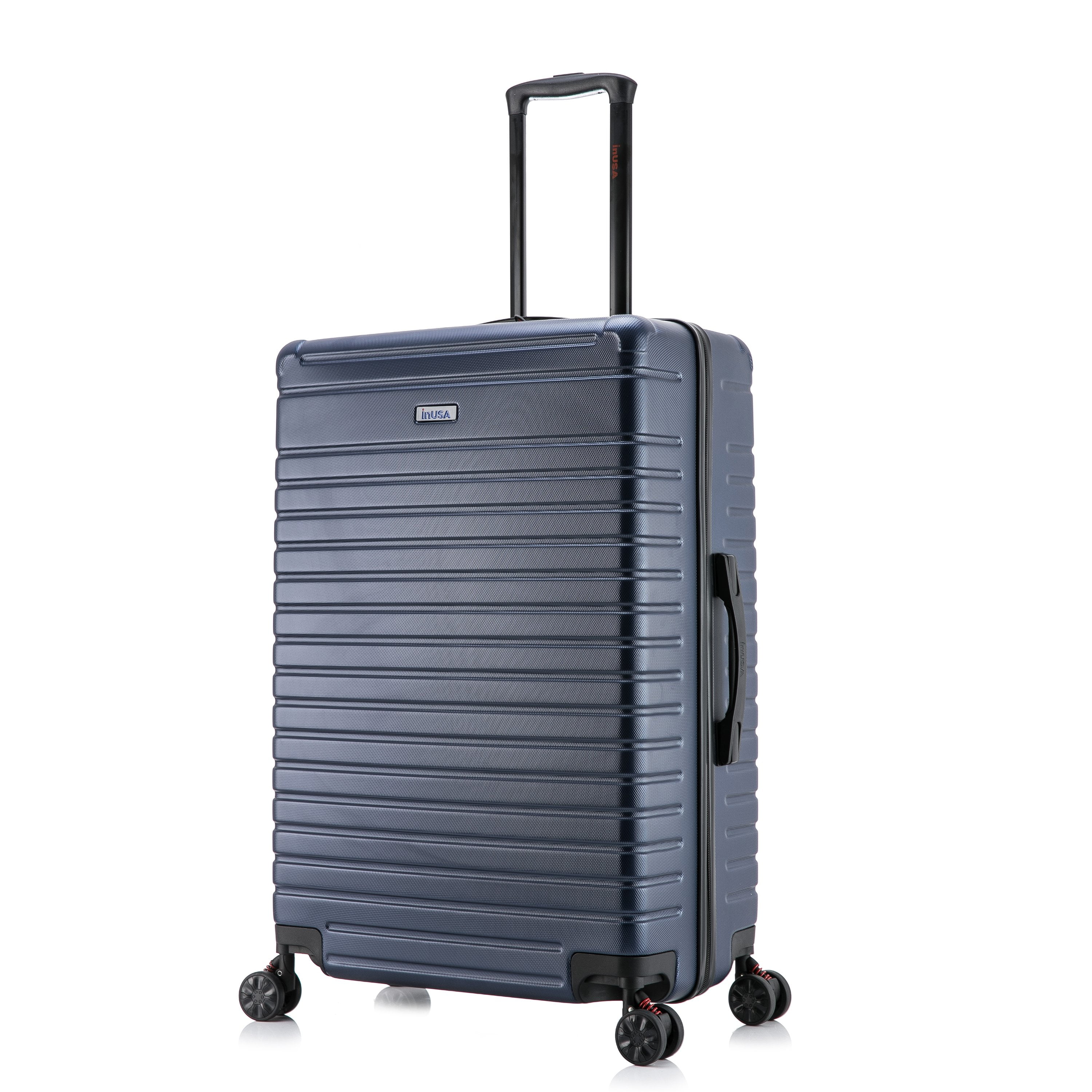 InUSA Deep 28" Hardside Lightweight Luggage with Spinner Wheels, Handle, Studs, Trolley, Blue