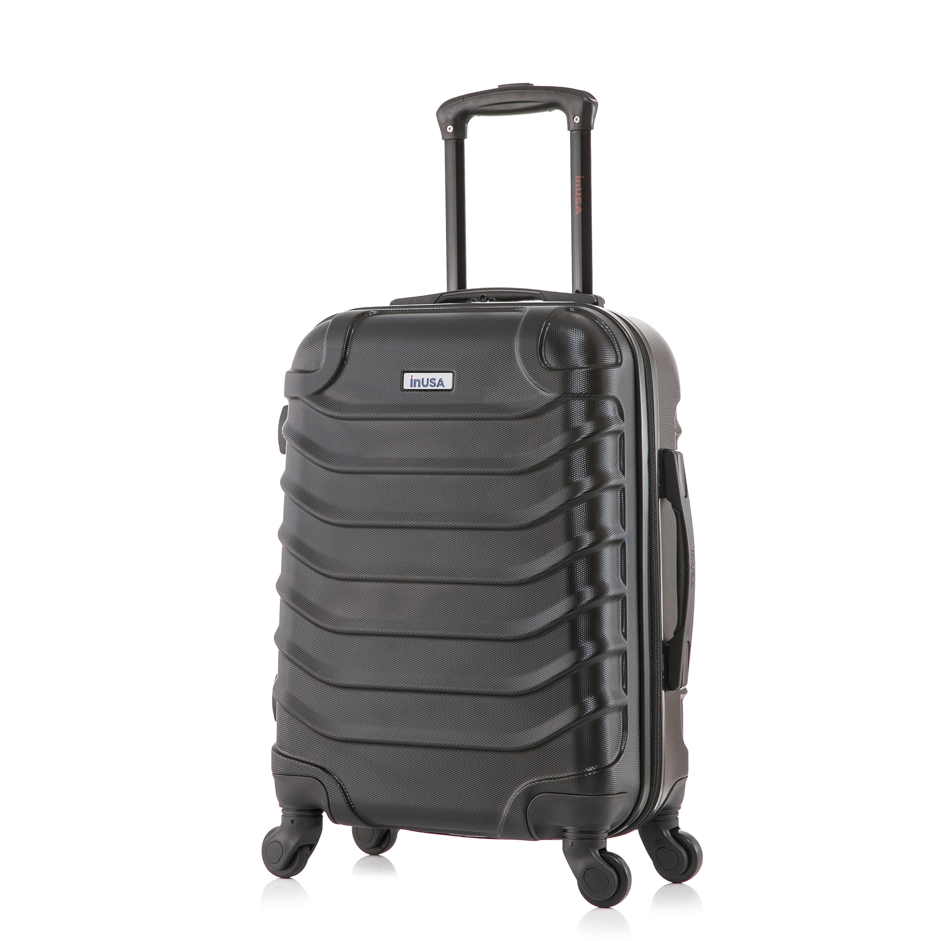 InUSA Endurance 20" Hardside Lightweight Luggage with Spinner Wheels, Handle, and Trolley, Black