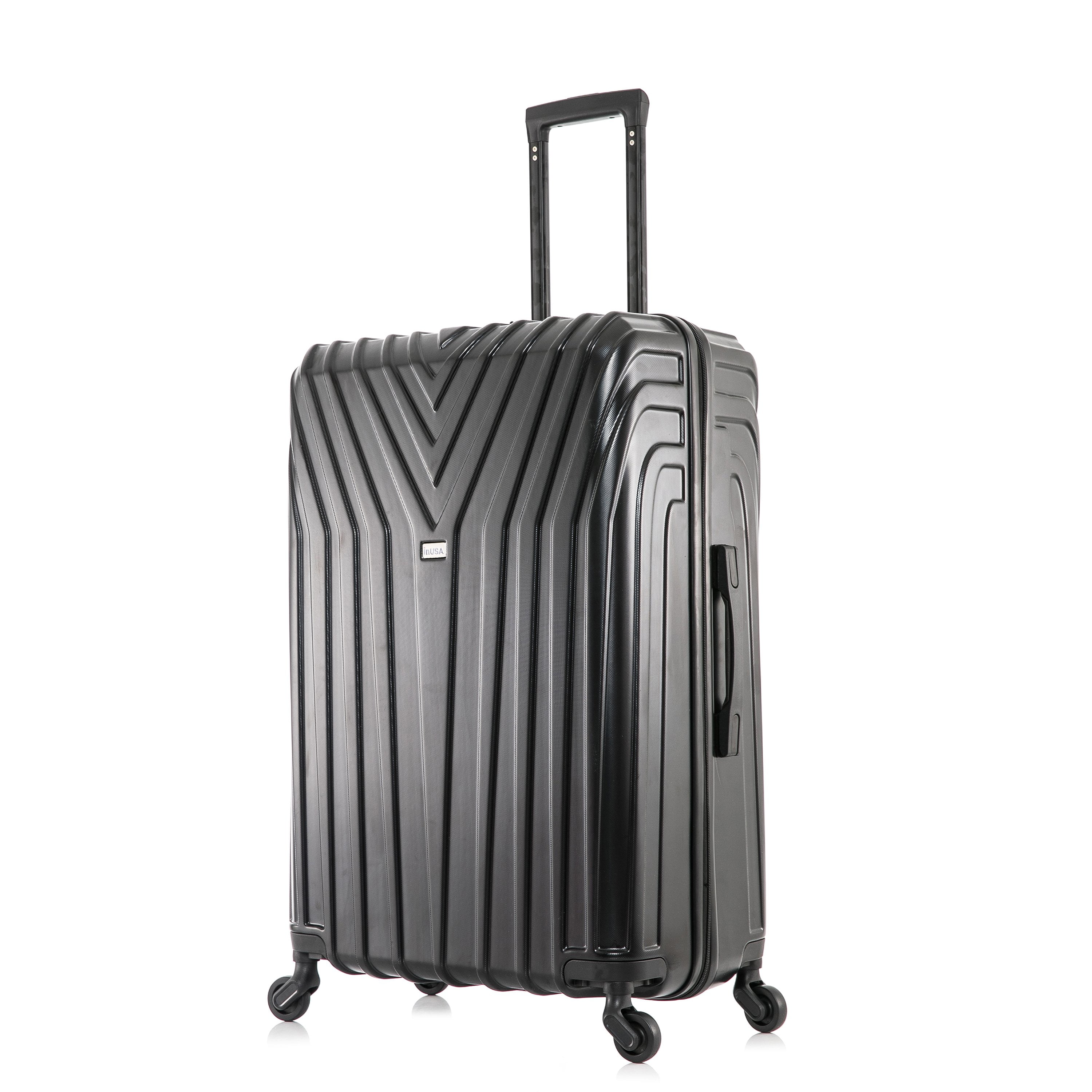 InUSA Vasty 28" Hardside Lightweight Luggage with Spinner Wheels, Handle, and Trolley, Black