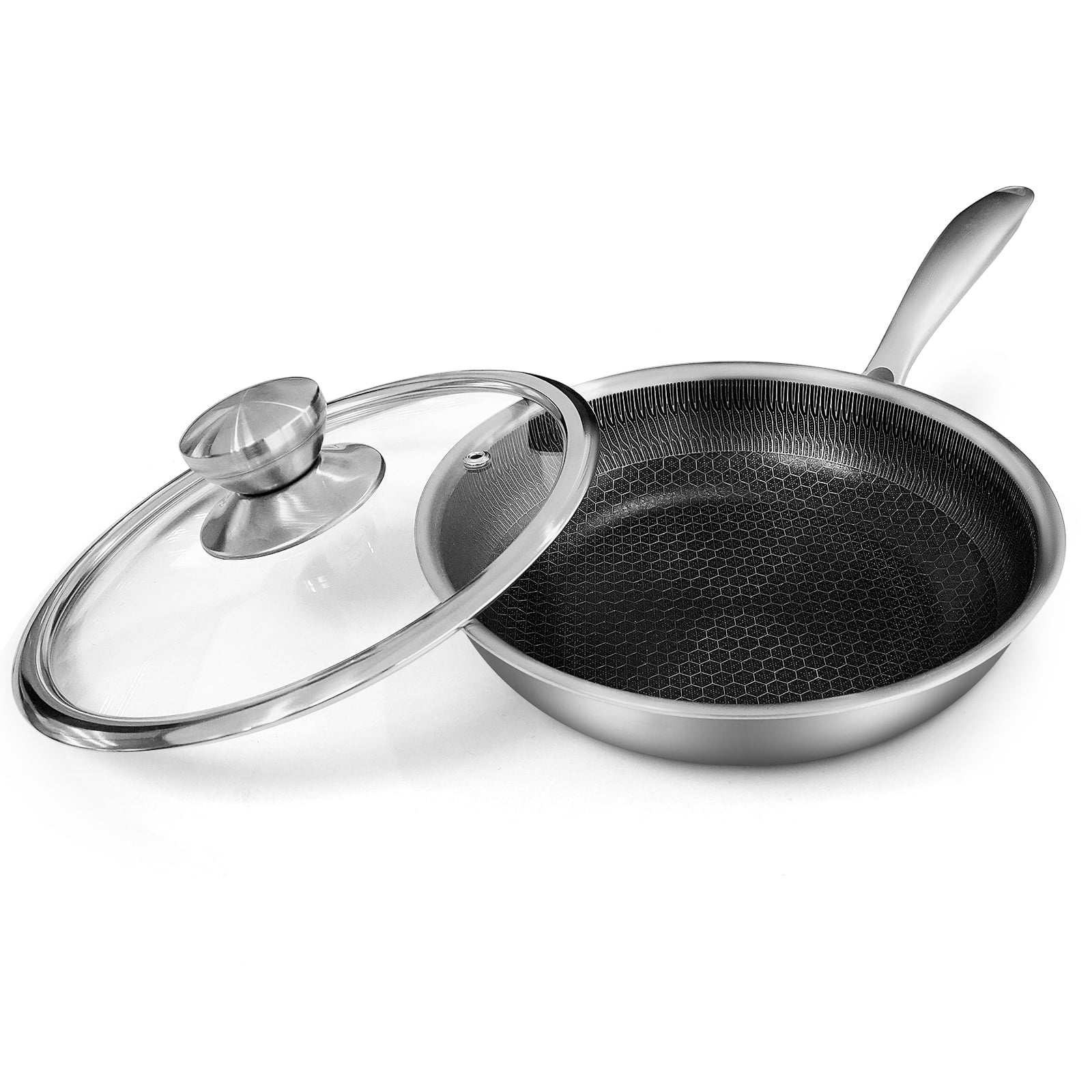 Innerwell 11 inch Stainless Steel Nonstick Saute Pan with Lid Omelet Pan for Gas Electric Induction Ceramic Stoves