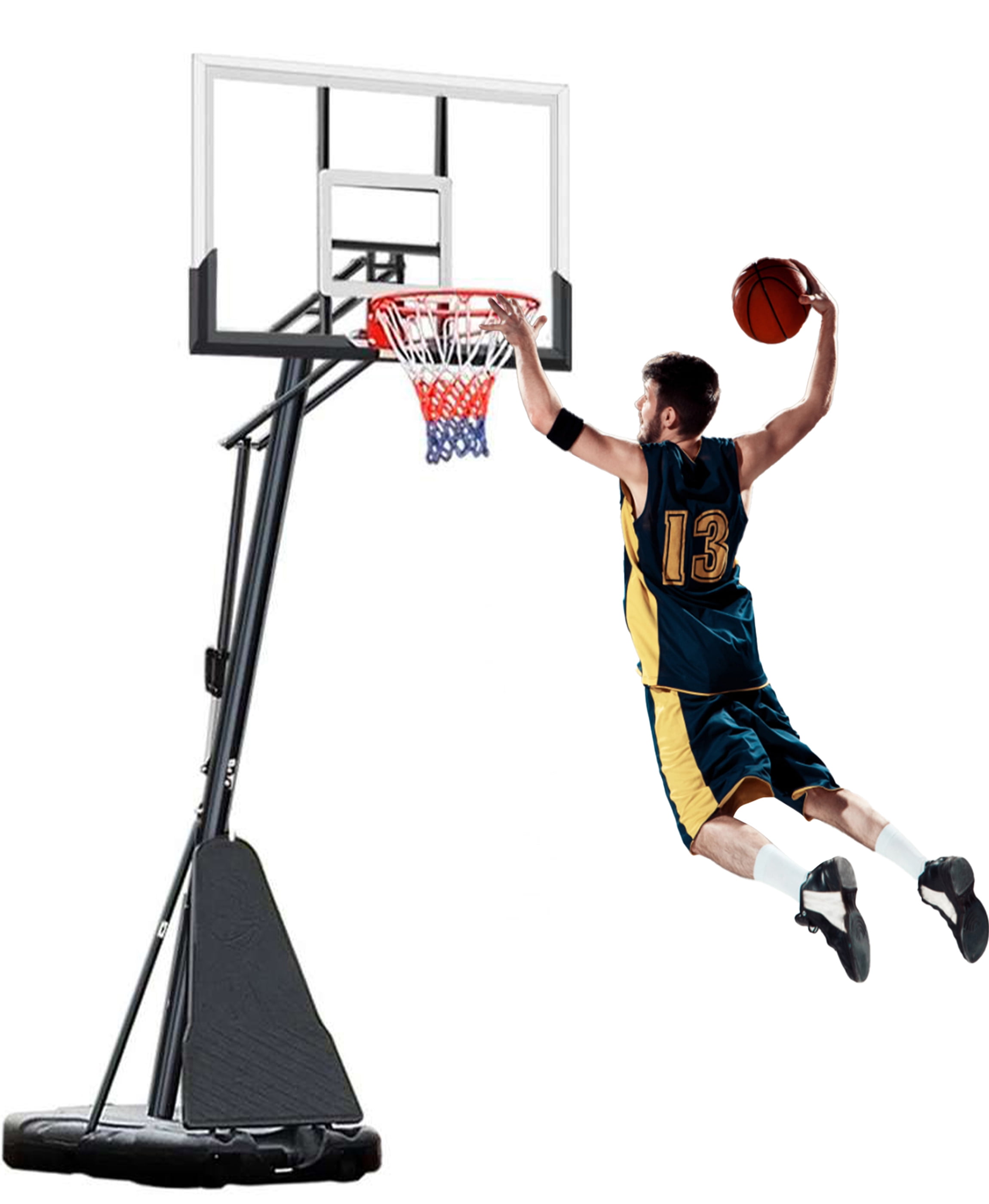Inolait 90 - 120 in Adjustable Height Weatherproof Outdoor Portable Basketball System