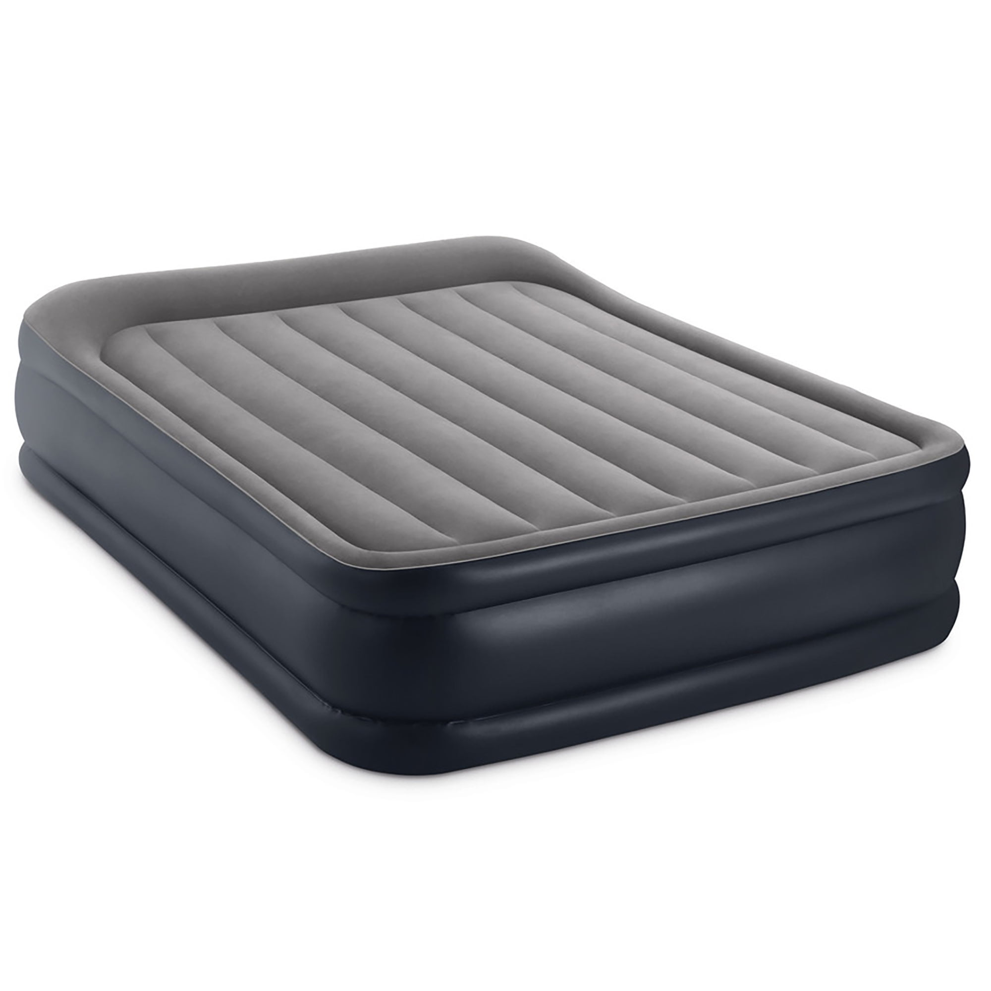 Intex: Dura-Beam: Plus Deluxe Pillow Rest Airbed - Queen - 16.5" Inflatable Air Mattress, Built-In Pump, Fiber-Tech, Carry Bag, 600lb Cap, 64135ED