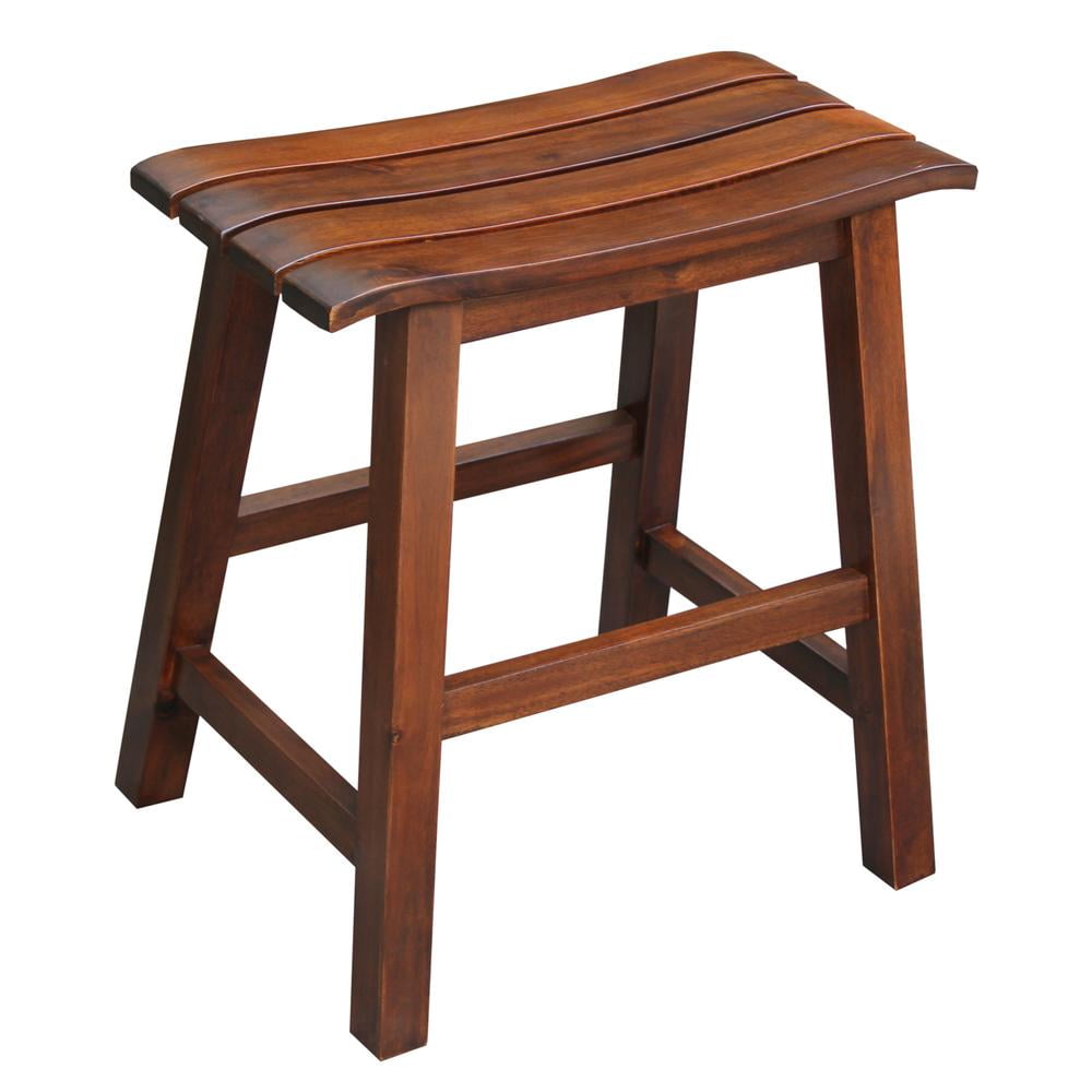 International Concepts Wood Kitch & Dining Slat Seat Stool in Espresso