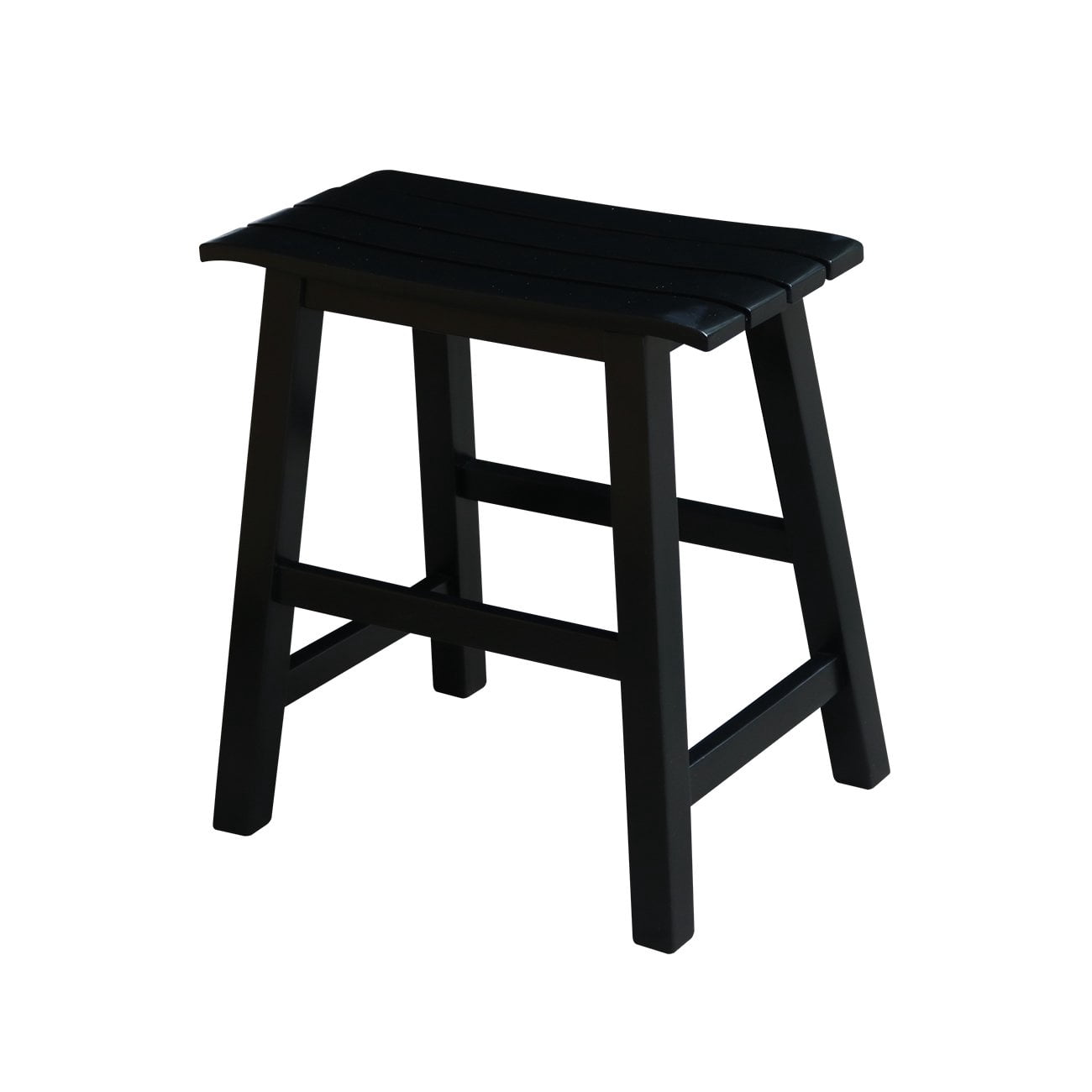 International Concepts Wood Kitch & Dining Slat Seat Stool in Espresso