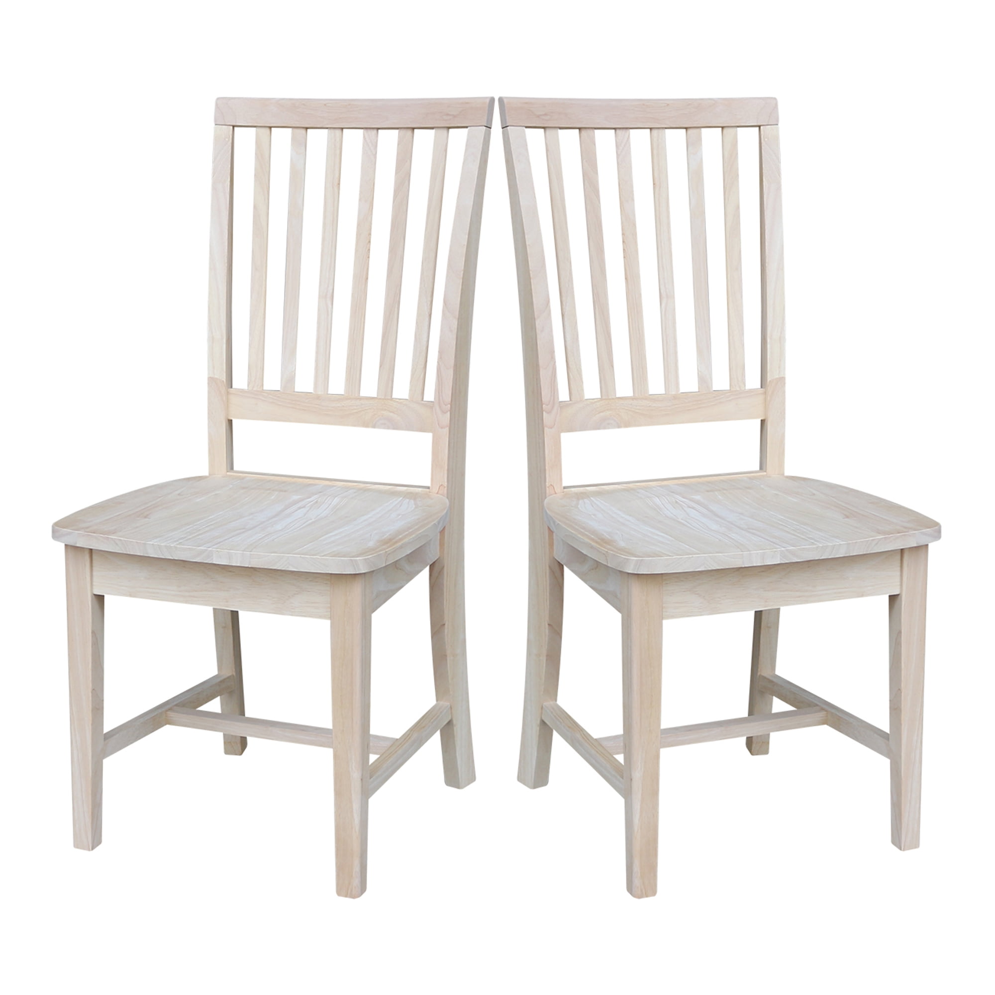 International Concepts Wood Mission Side Chair - Set of 2 in Unfinished