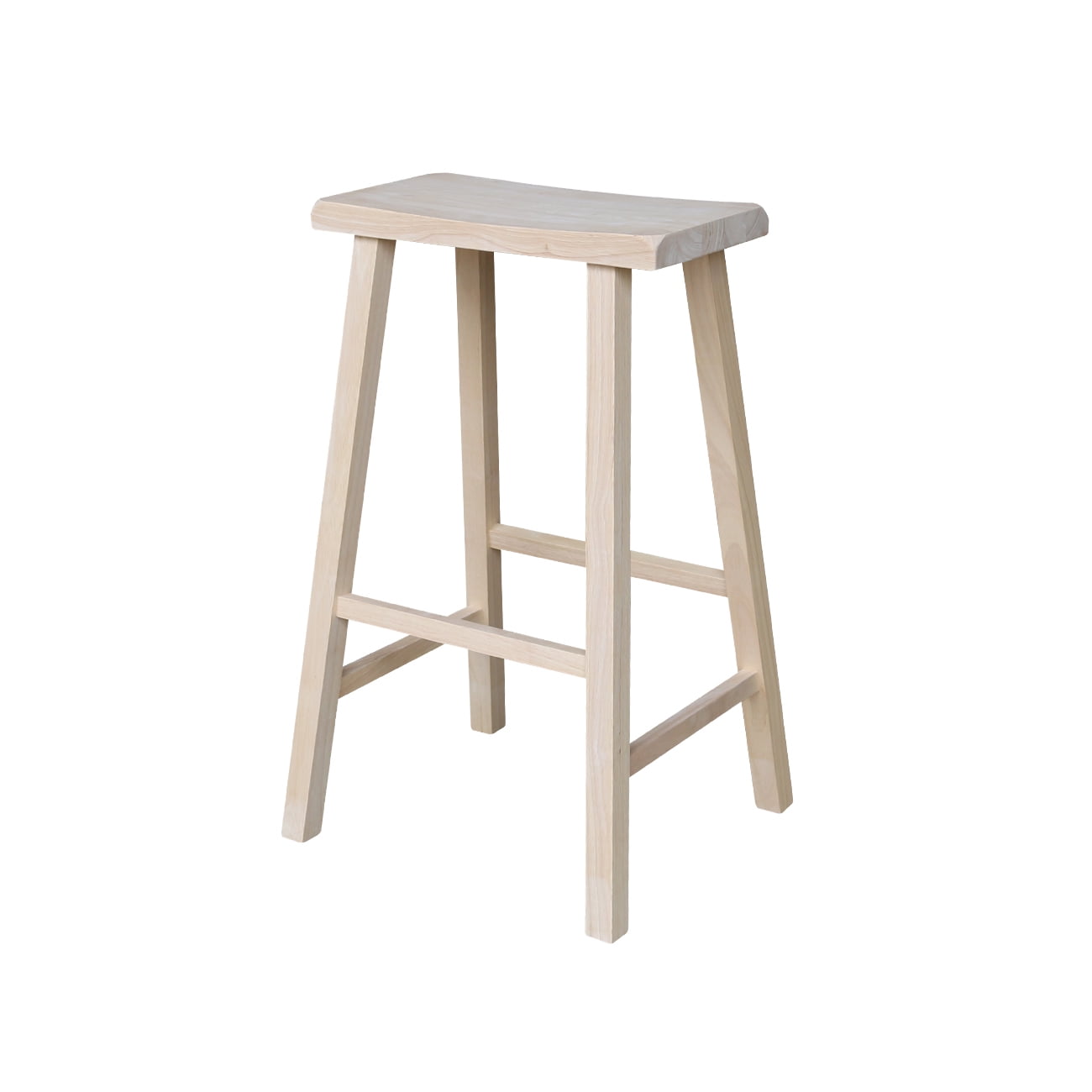 International Concepts Wood Saddle Seat Stool - 29" Seat Height - Unfinished