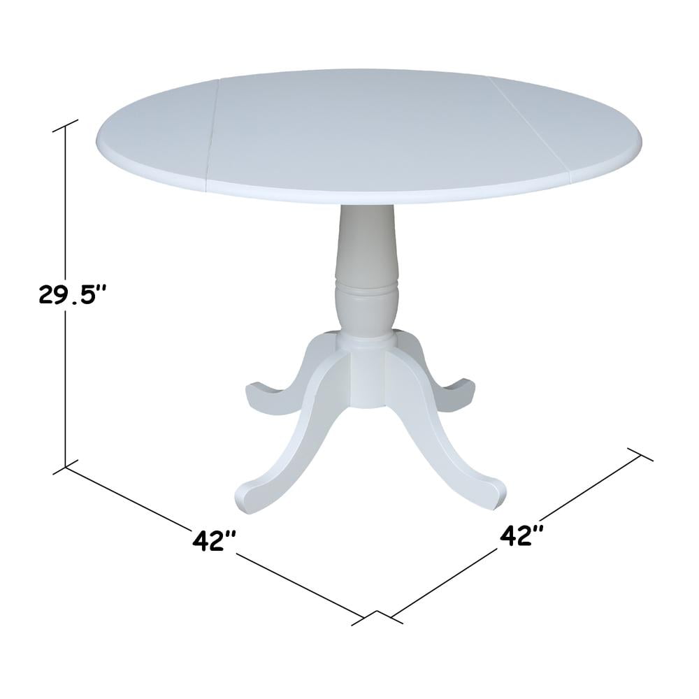 International Concepts Drop Leaf Dining Table in White