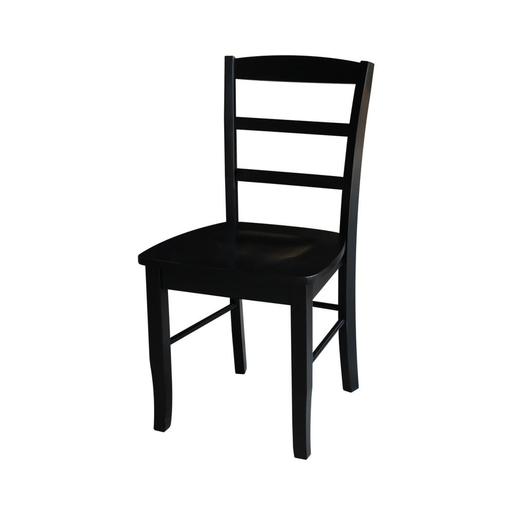 International Concepts Madrid Ladderback Dining Chair in Black (Set of 2)