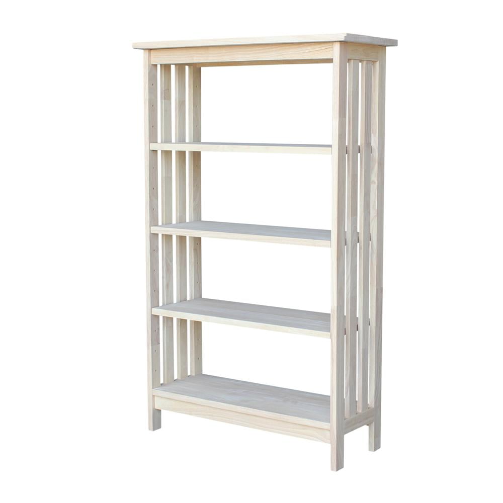 International Concepts Mission 48" 4 Shelf Wood Bookcase in Unfinished