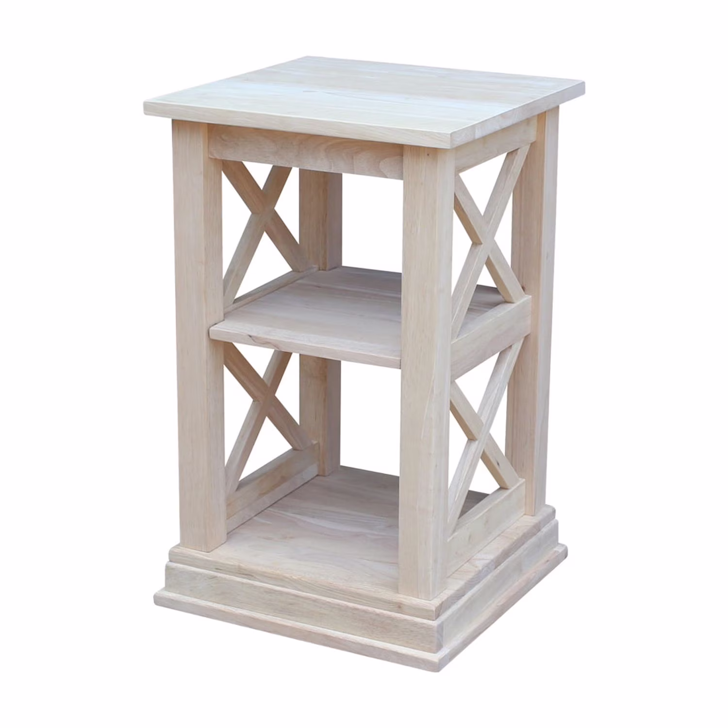 International Concepts Solid Wood Hampton Accent Table Includes Shelves