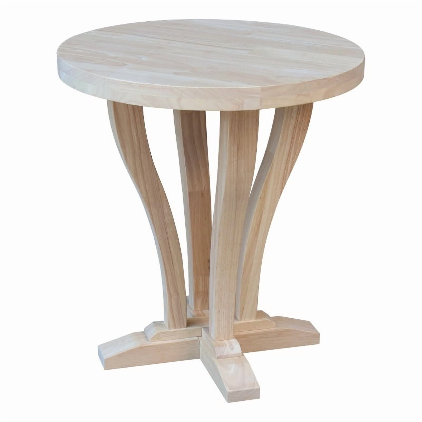 International Concepts Solid Wood LaCasa Round End Table - Unfinished