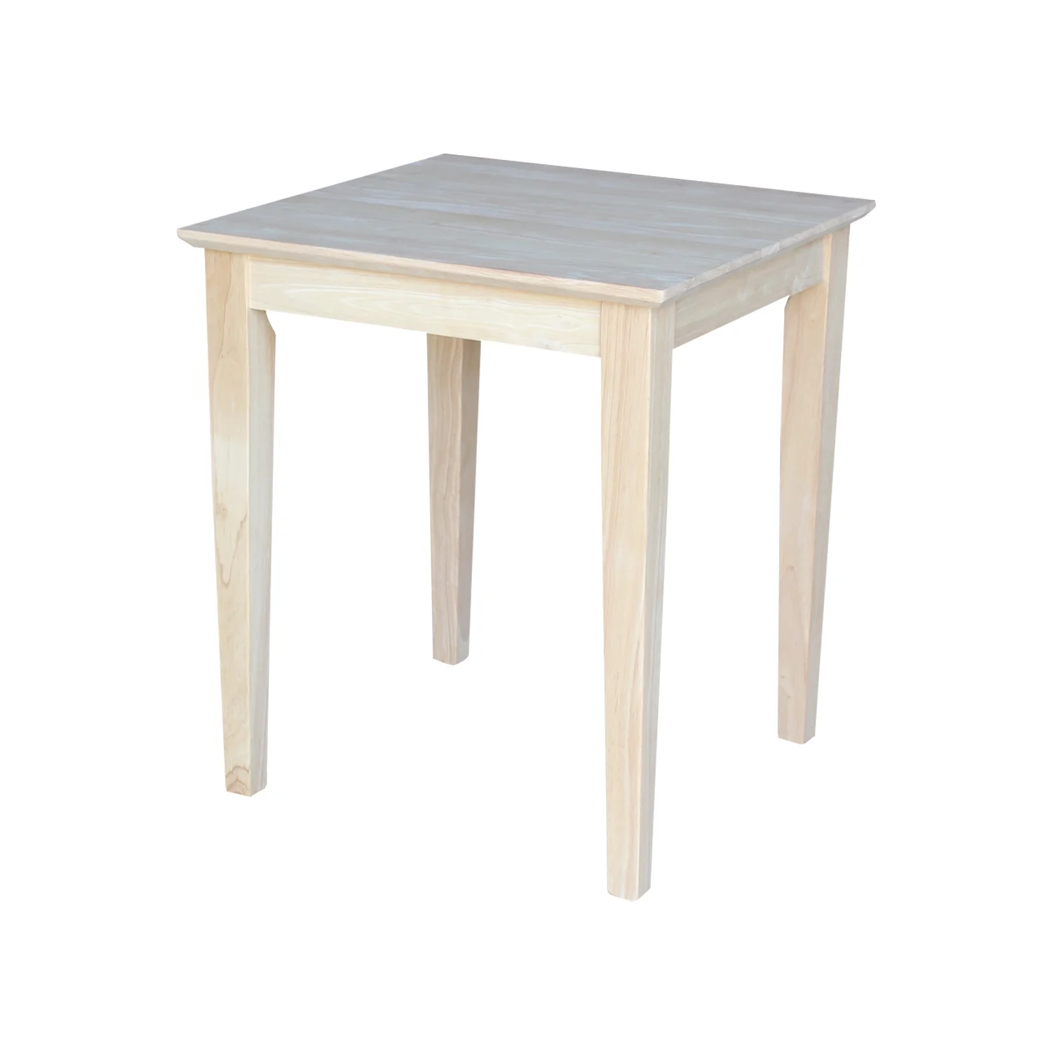 International Concepts Solid Wood Tall Shaker Unfinished End Table