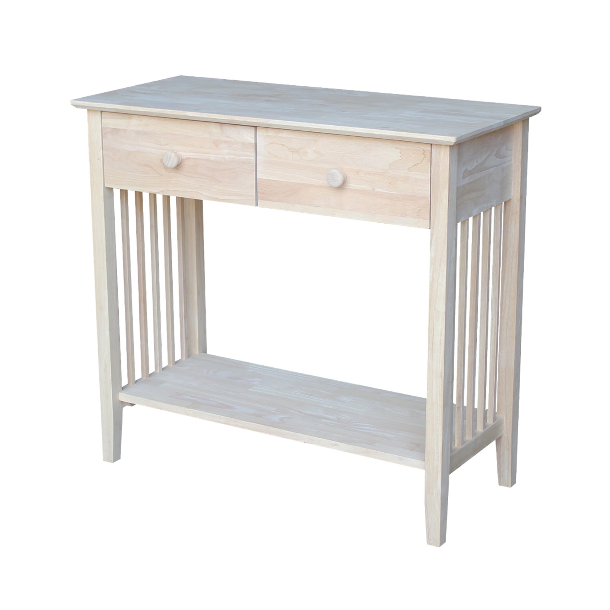 International Concepts Unfinished Wood Mission Styled Console