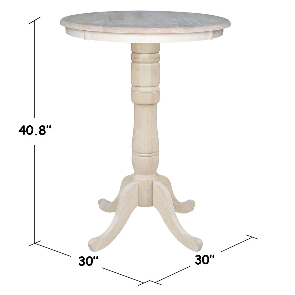 30" Round Top Pedestal Table, 40.9"H