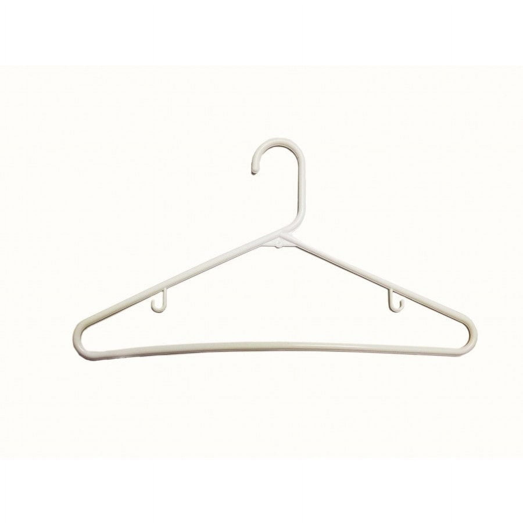 International Hanger White Plastic Tubular Suit Hanger for Tops or Pants, 144 Pack