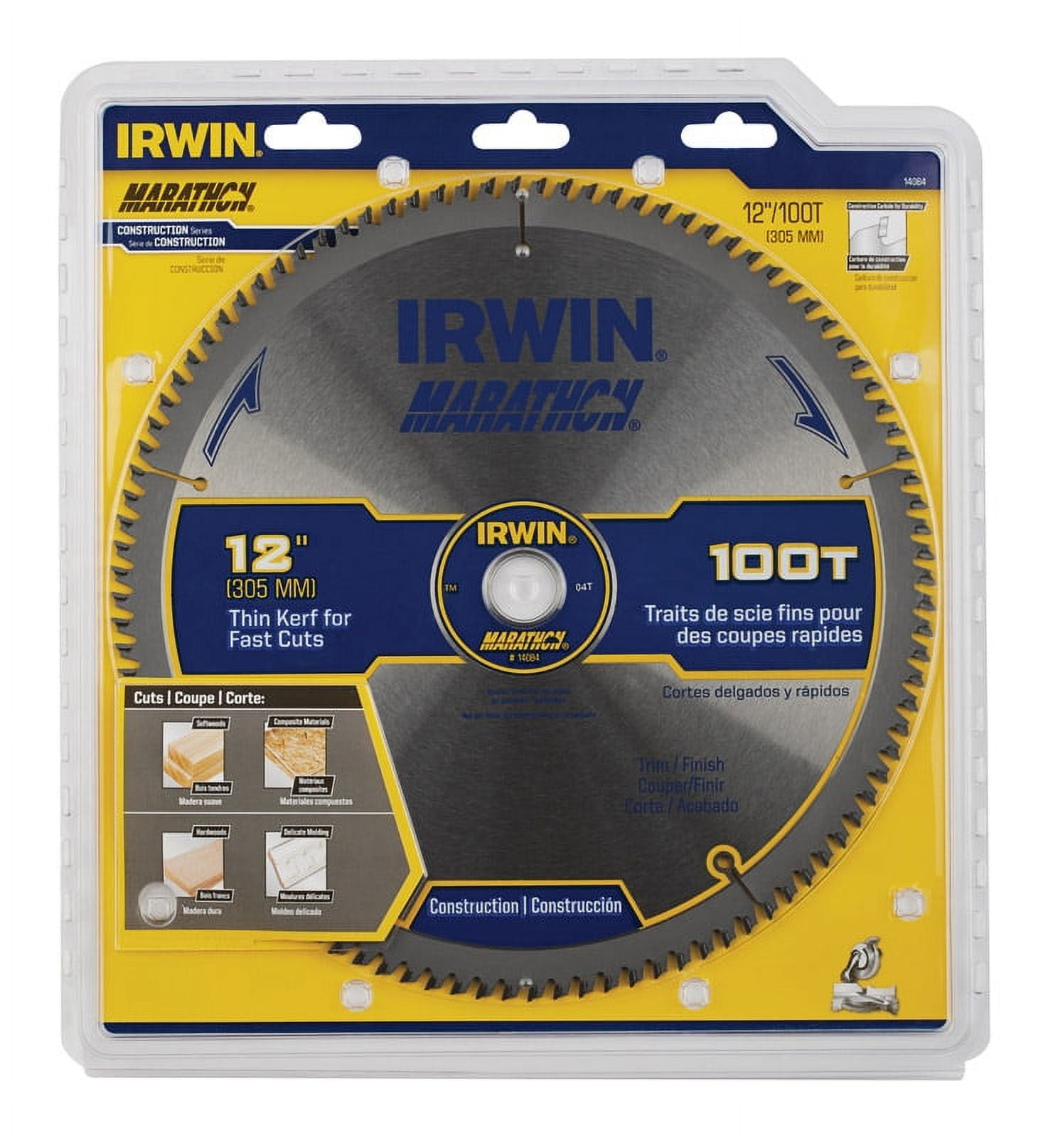Irwin Marathon 12 in. Dia. x 1 in. Carbide Circular Saw Blade 100 teeth 1 pc.