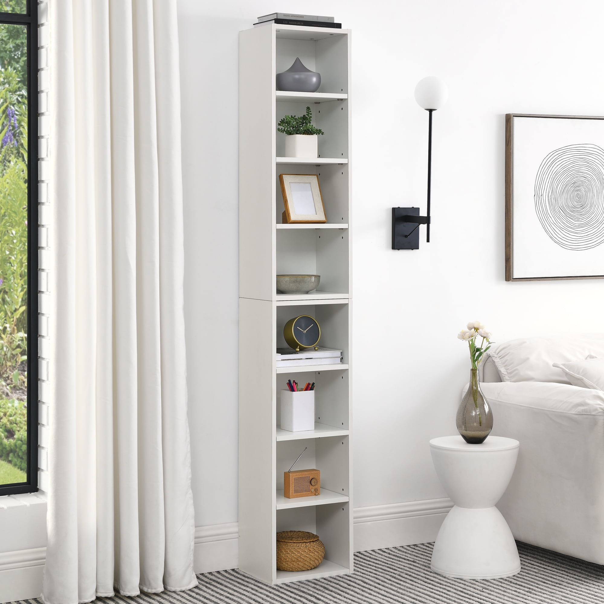 Jaodemo 8-Cube Storage Organizer, Adjustable Shelves, White