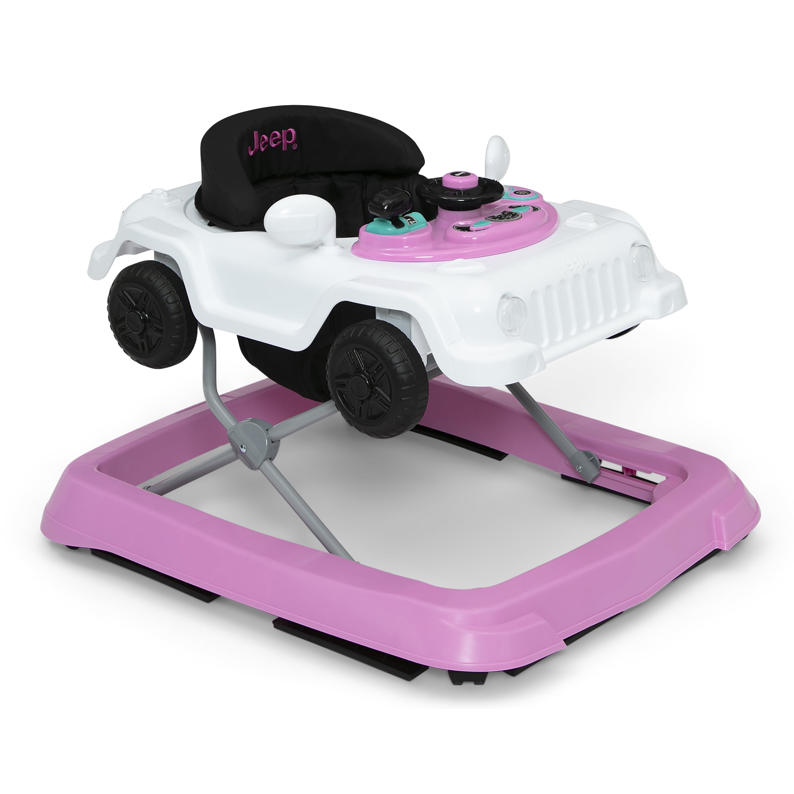 Jeep Wrangler Activity Walker by Delta Children, White/Pink