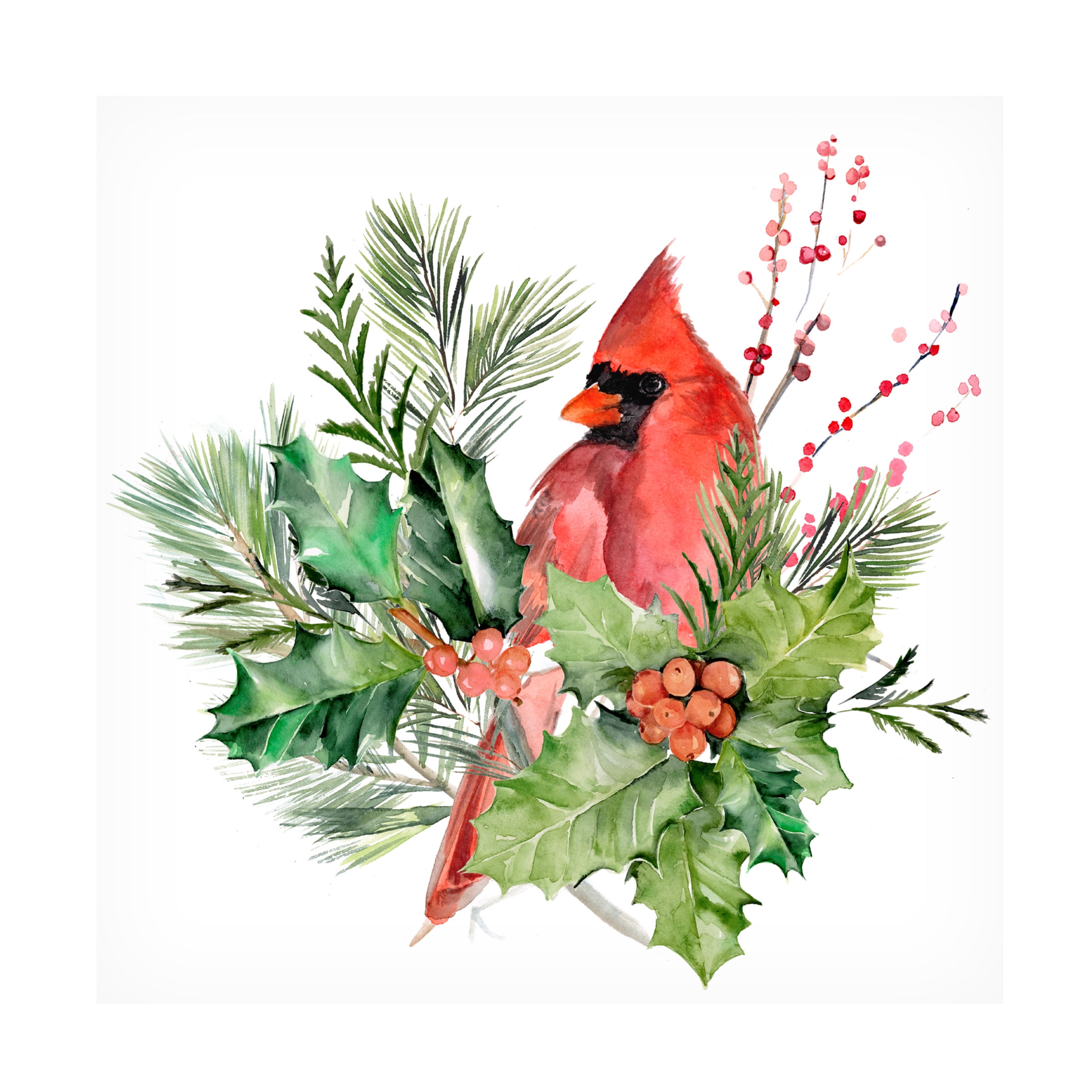 Jennifer Paxton Parker 'Cardinal Holly Christmas I' Canvas Art