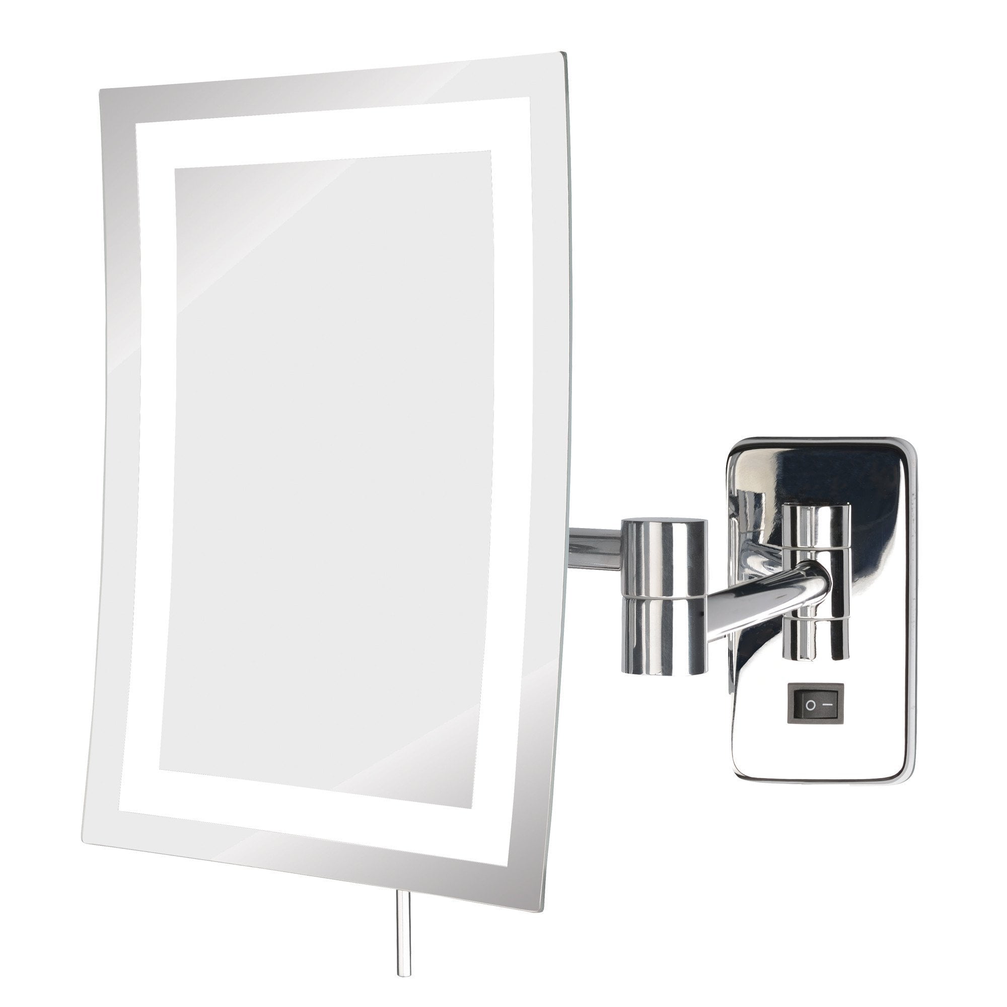 Jerdon Rectangular Wall Mount Lighted Makeup Mirror, 5X, Chrome Finish, Direct Wire-Model JRT710CLD