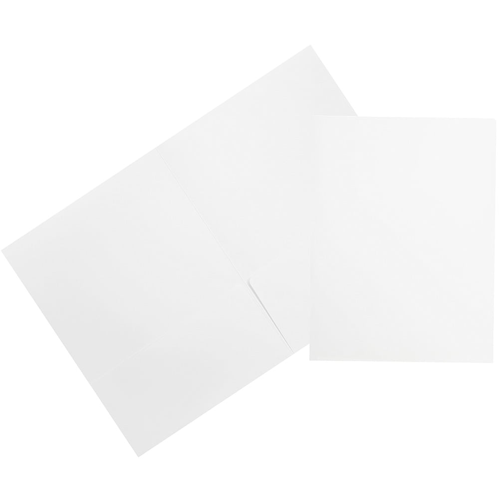 JAM Matte Two Pocket Folders, White, 100/Pack