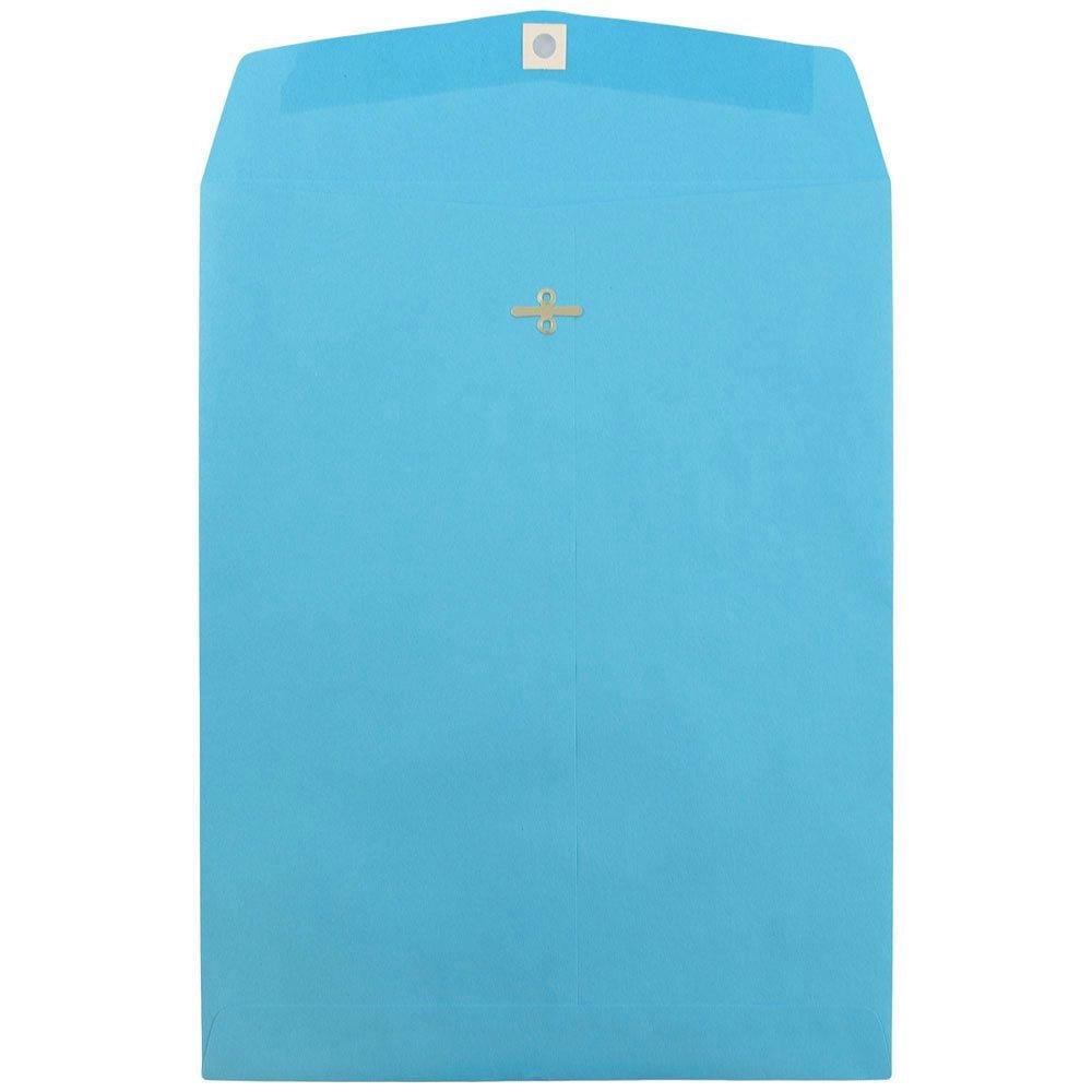 JAM Paper 10 x 13 Clasp Envelopes, Blue, 100/Pack