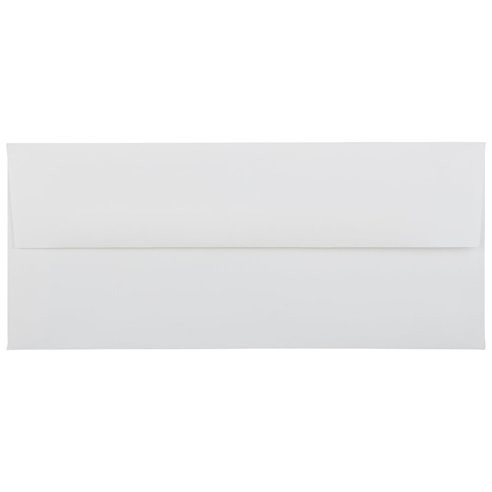 JAM Paper #10 Business Strathmore Envelopes, 4 1/8 x 9 1/2, Bright White Linen, Bulk 500/Box