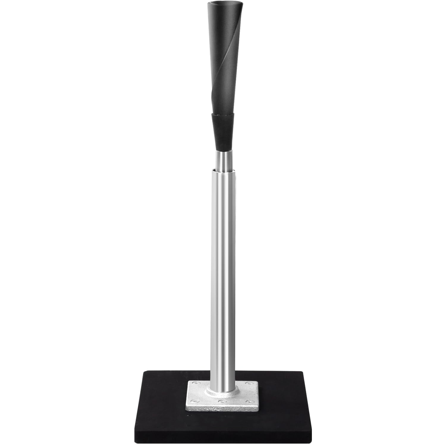 CureCalor Metal Baseball Batting Tee, 24-46" Adjustable Height, Handrolled Flexible Rubber Top