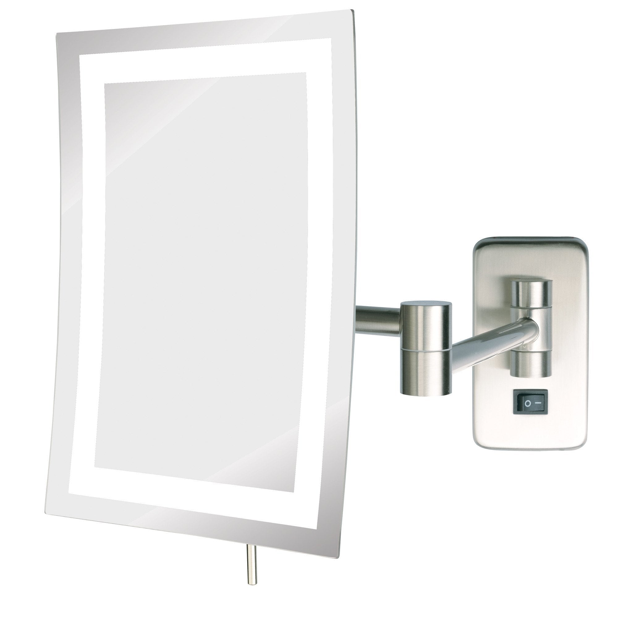 Jerdon Rectangular 6.5-Inch x 9-Inch Wall Mount Makeup Mirror - 5X Magnification - Nickel Finish, Direct Wire - Model JRT710NLD