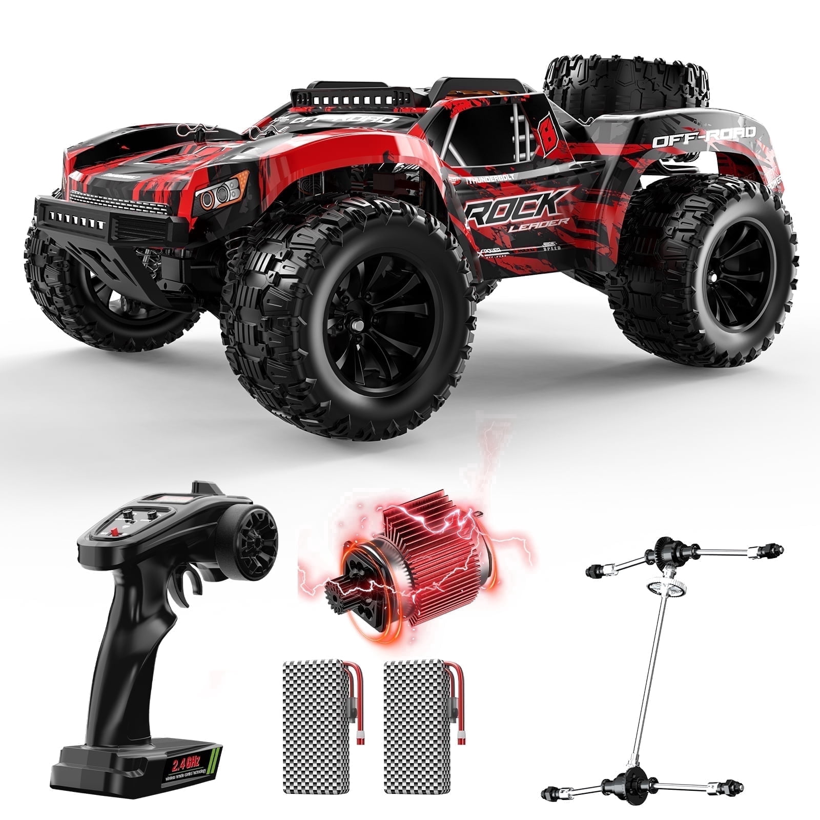 JoyStone 1:14 All Terrain RC Car RTR Buggy, Max 40+ MPH Off-Road Monster Truck, Hobby Electric Fast RC Truck for Adults Boys, Red