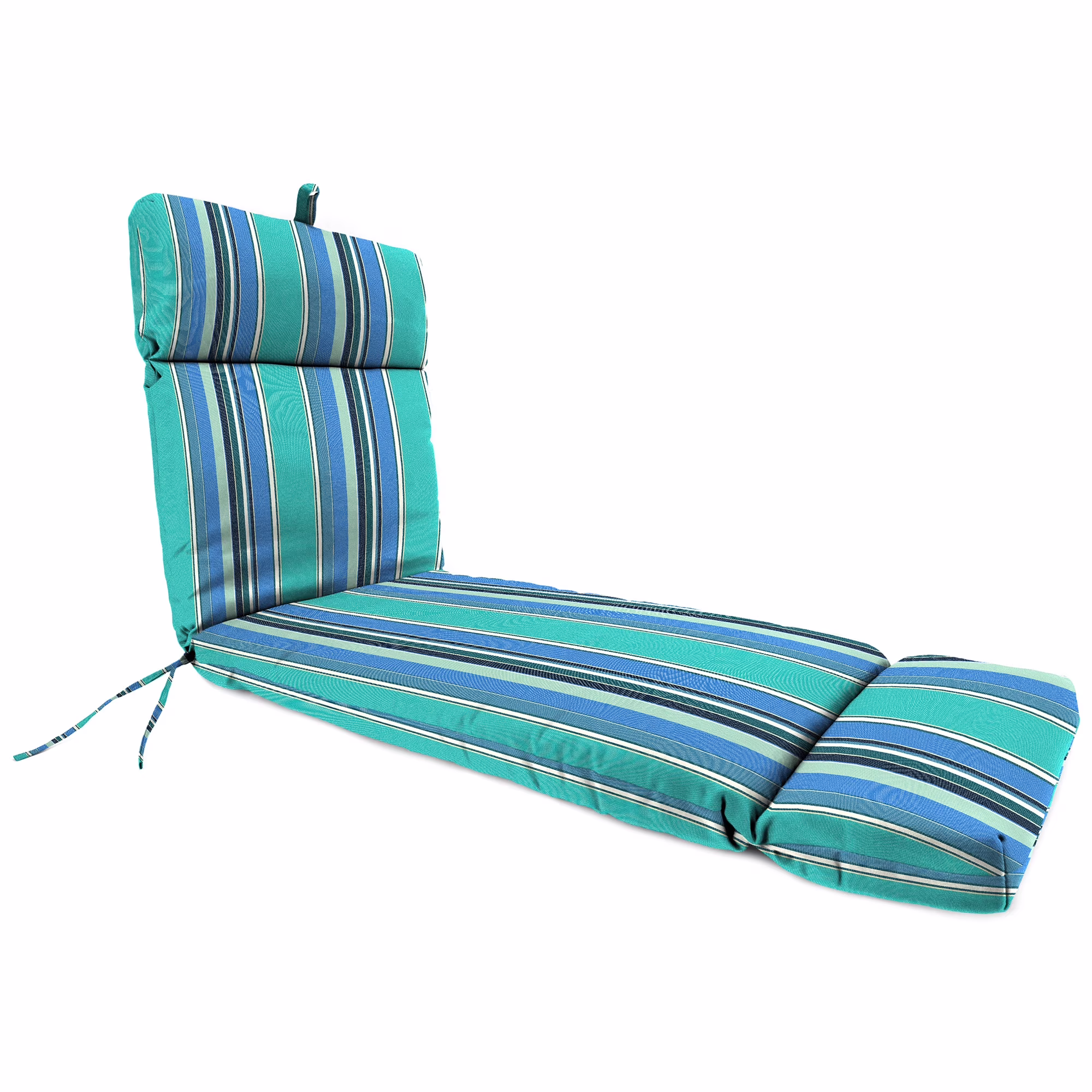 Jordan Manufacturing Sunbrella 72" x 22" Dolce Oasis Multicolor Stripe Rectangular Outdoor Chaise Lounge Cushion with Ties and Hanger Loop